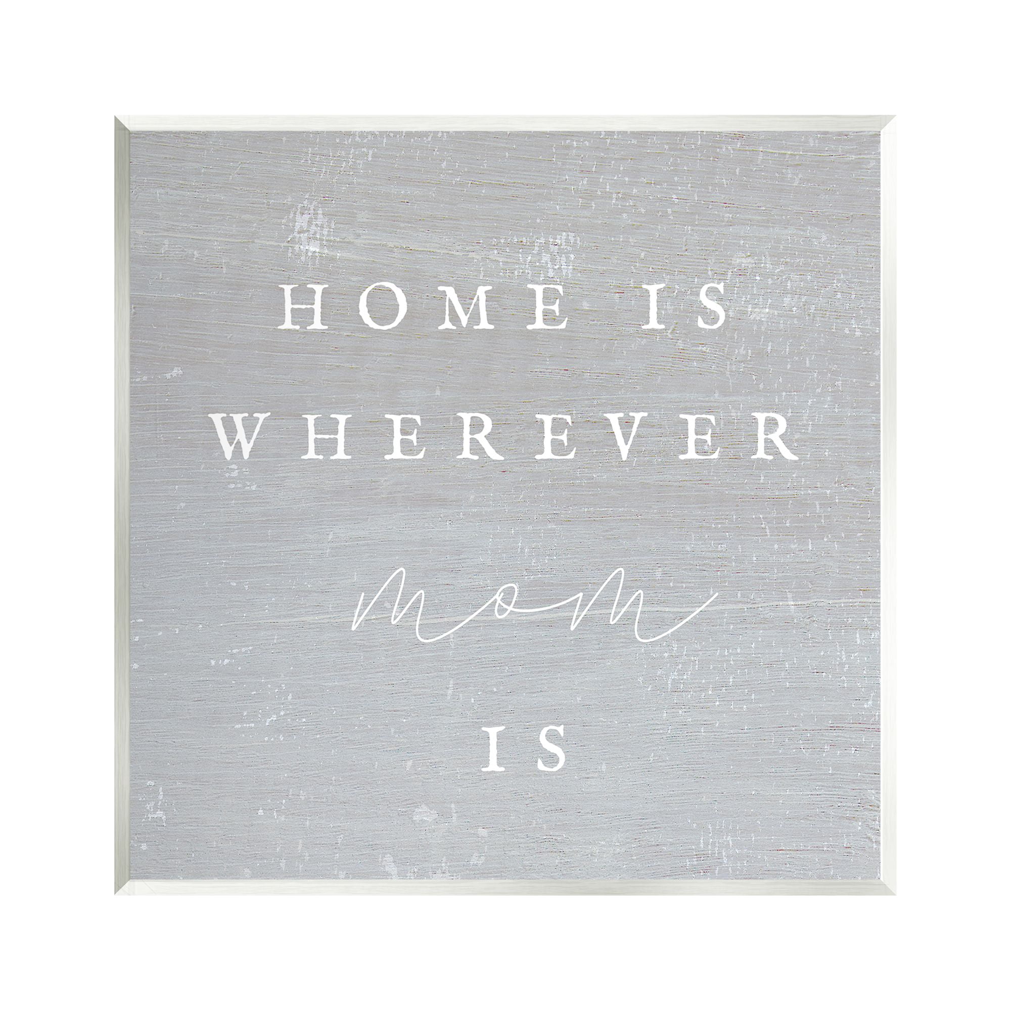 Stupell Industries Where Mom Is Phrase Inspirational Painting Unframed Art Print Wall Art, 12 x 12
