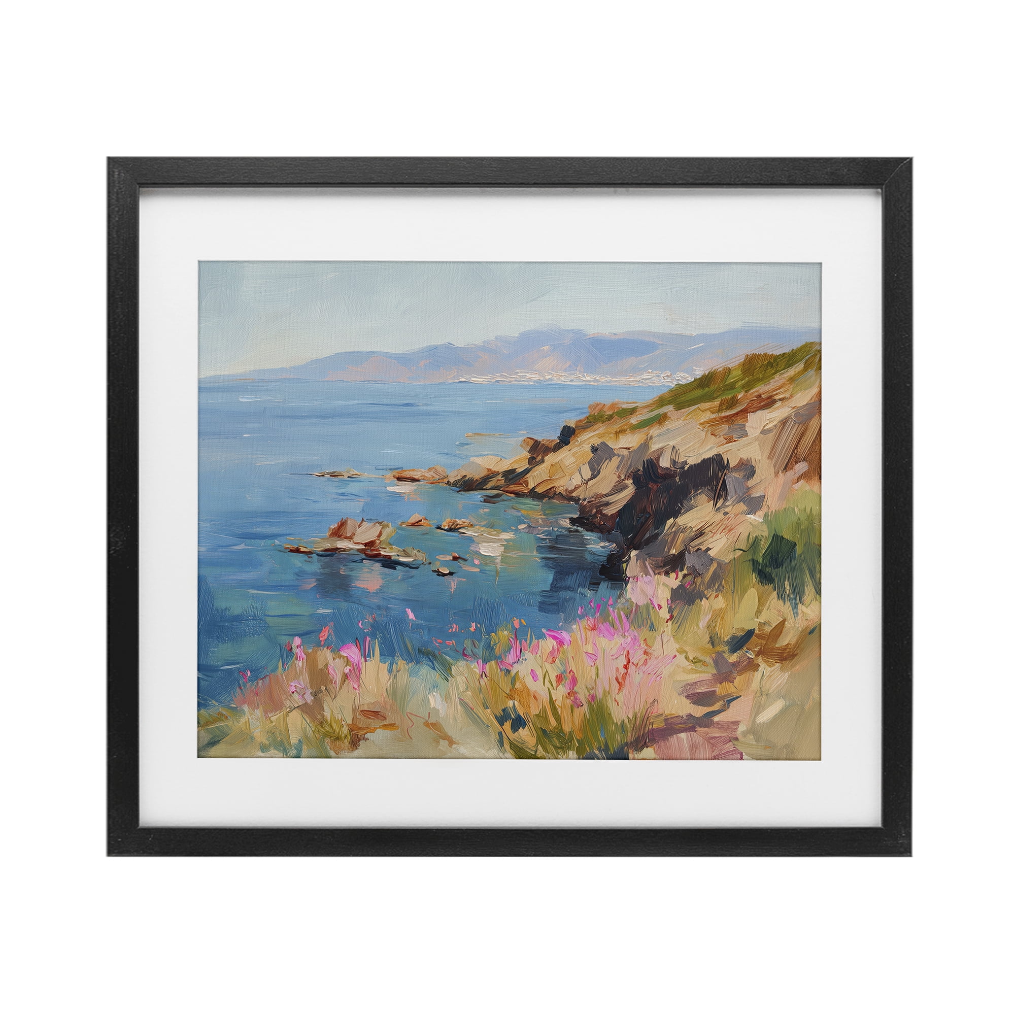 Stupell Industries Where Mountains Meet Sea Black Framed Print Under Glass, design by Svetlana Aleynikova