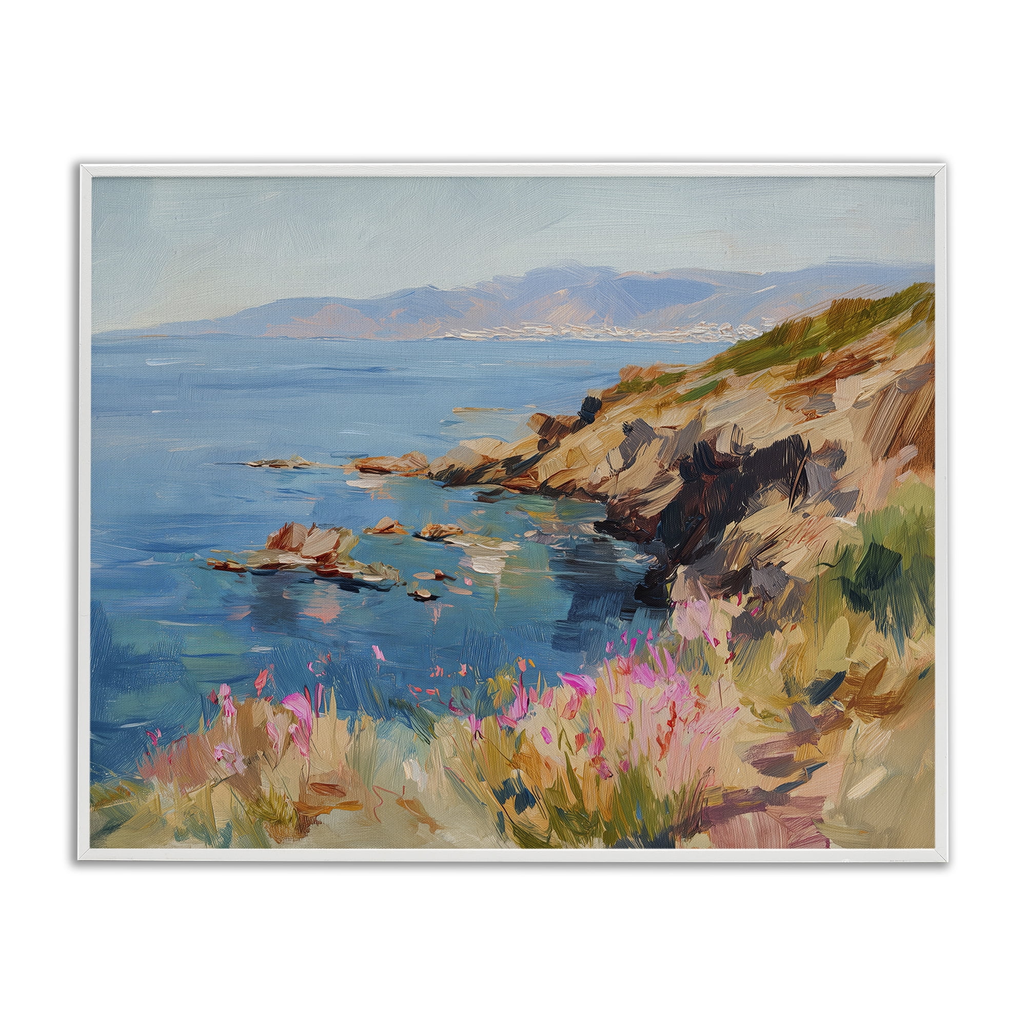 Stupell Industries Where Mountains Meet Sea White Framed Giclee Art, design by Svetlana Aleynikova