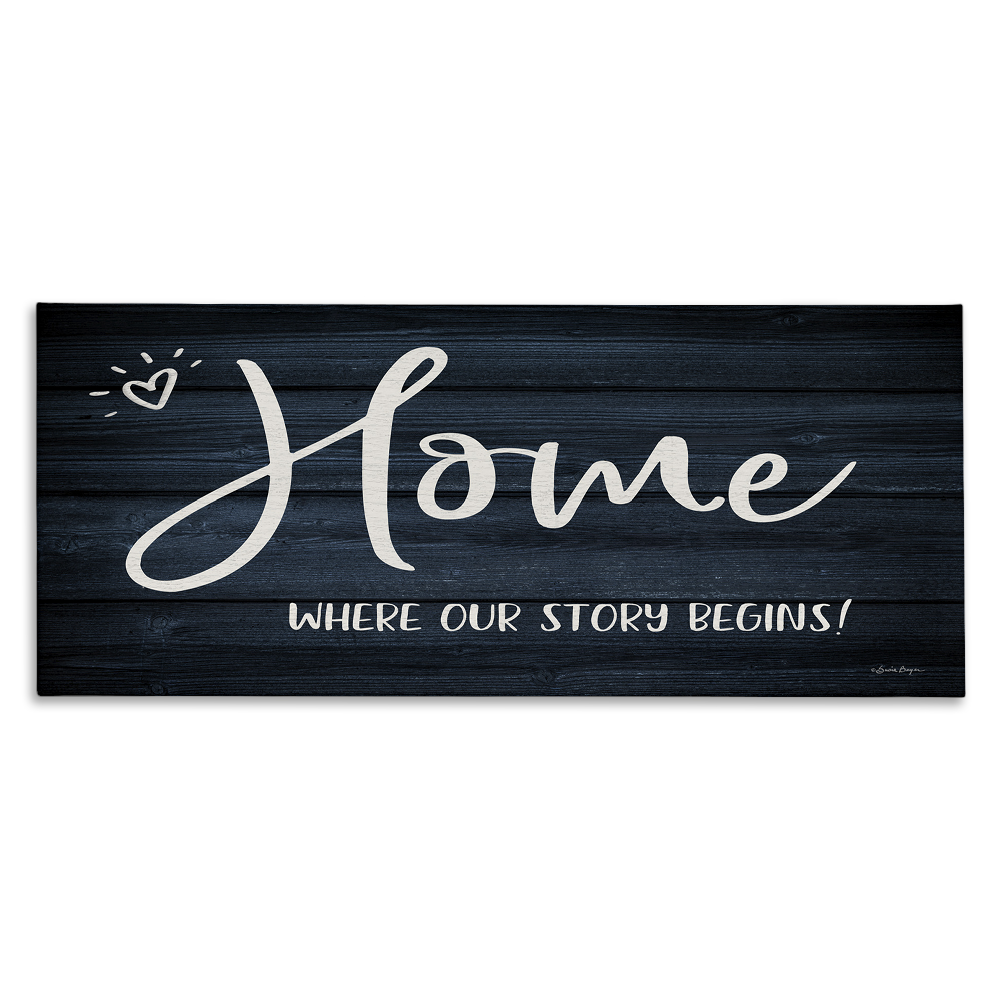 Stupell Industries Where Our Story Begins Typography Painting Gallery Wrapped Canvas Art Print Wall Art, 48 x 20