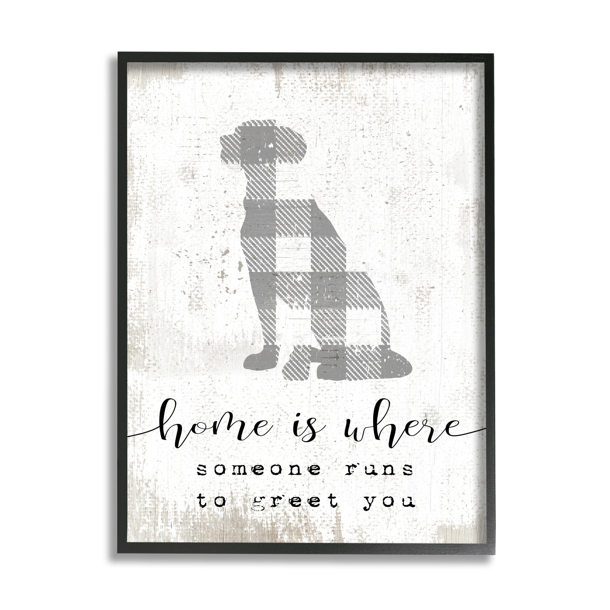Stupell Industries Where Someone Runs to Greet You Dog Phrase, 11 x 14,Design by Daphne Polselli