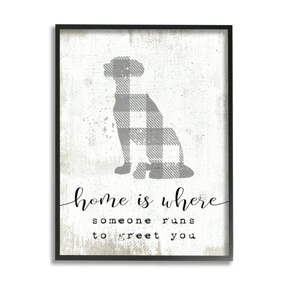 Stupell Industries Where Someone Runs to Greet You Dog Phrase, 11 x 14,Design by Daphne Polselli