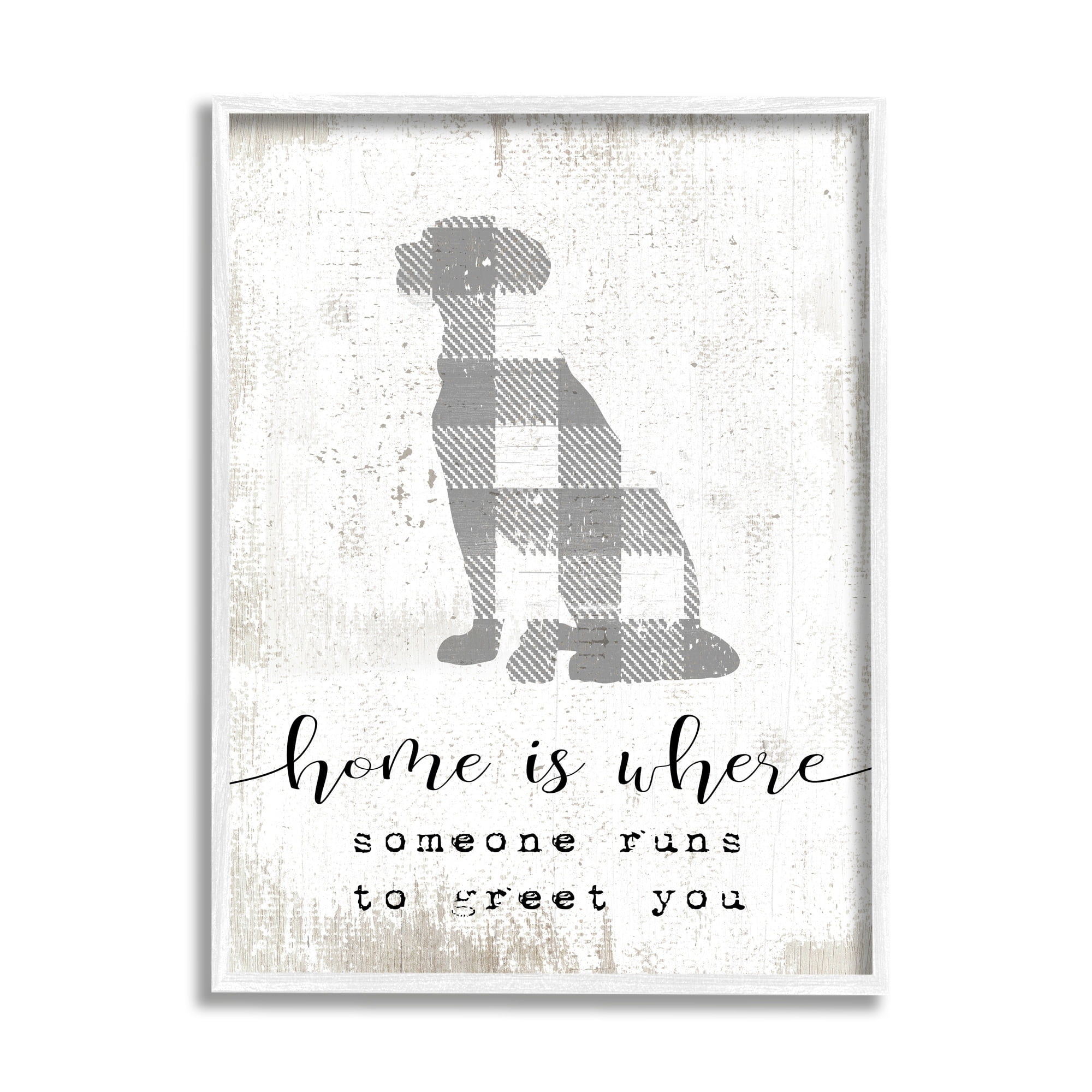 Stupell Industries Where Someone Runs to Greet You Dog Phrase, 11 x 14,Design by Daphne Polselli