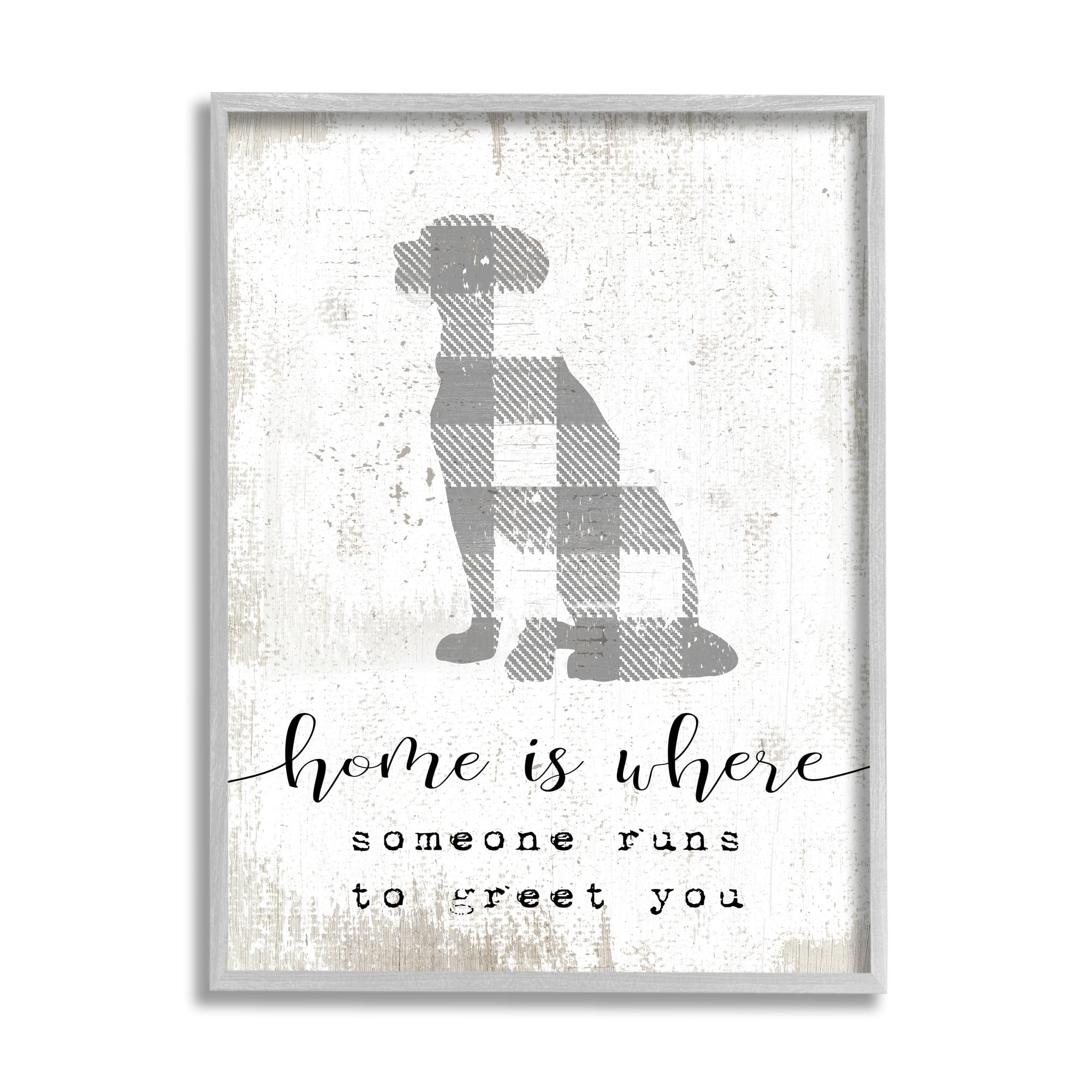 Stupell Industries Where Someone Runs to Greet You Dog Phrase, 16 x 20,Design by Daphne Polselli