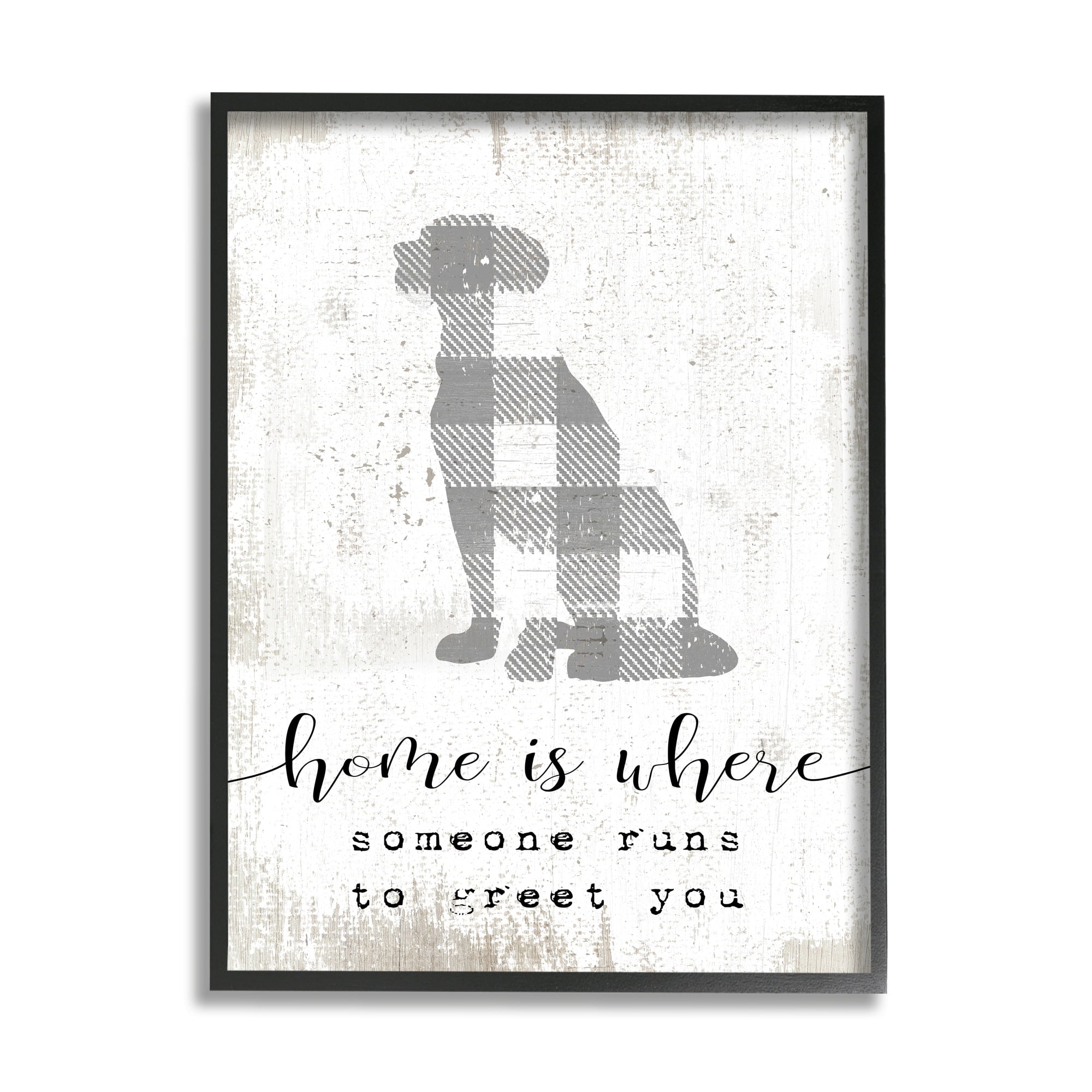 Stupell Industries Where Someone Runs to Greet You Dog Phrase, 16 x 20,Design by Daphne Polselli