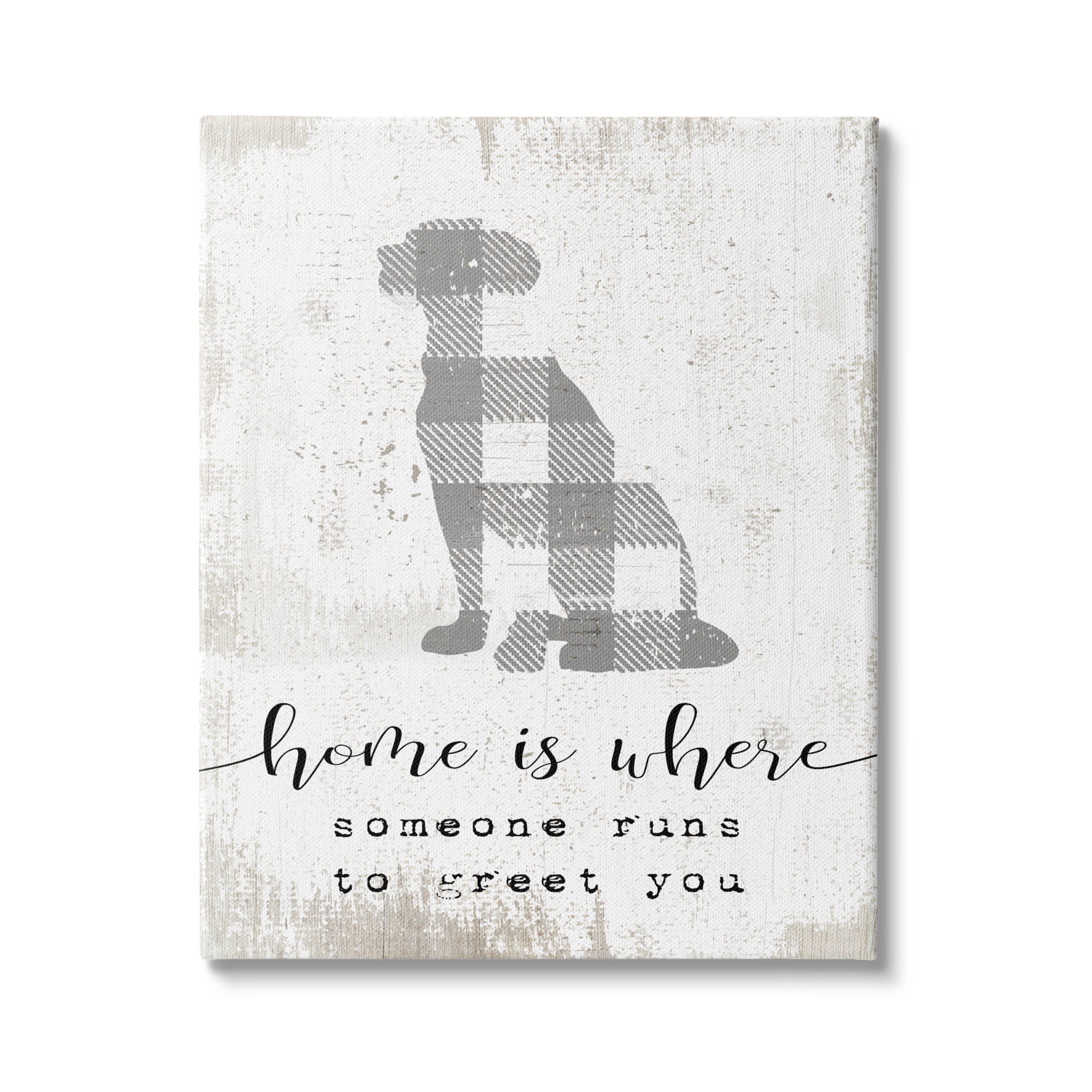 Stupell Industries Where Someone Runs to Greet You Dog Phrase, 30 x 40,Design by Daphne Polselli
