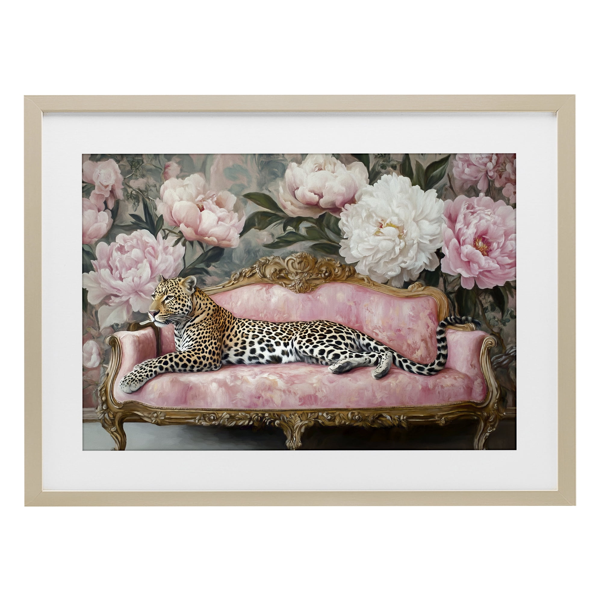 Stupell Industries Where The Leopard Dreams Birch Framed Print Under Glass, design by Tina LeCour
