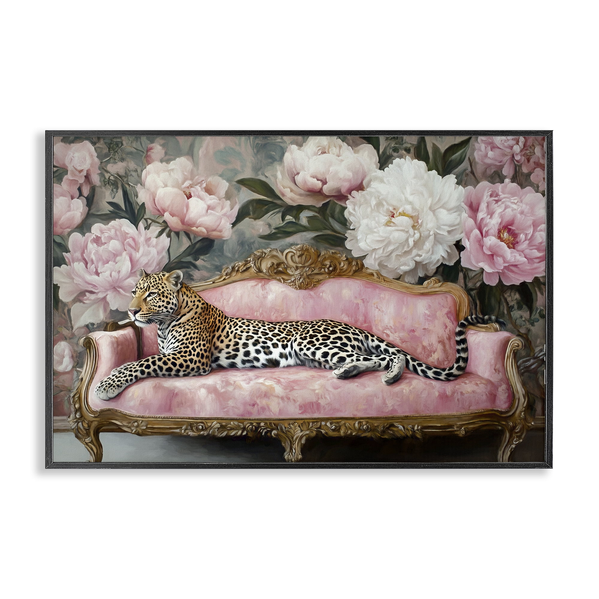 Stupell Industries Where The Leopard Dreams Black Framed Giclee Art, design by Tina LeCour