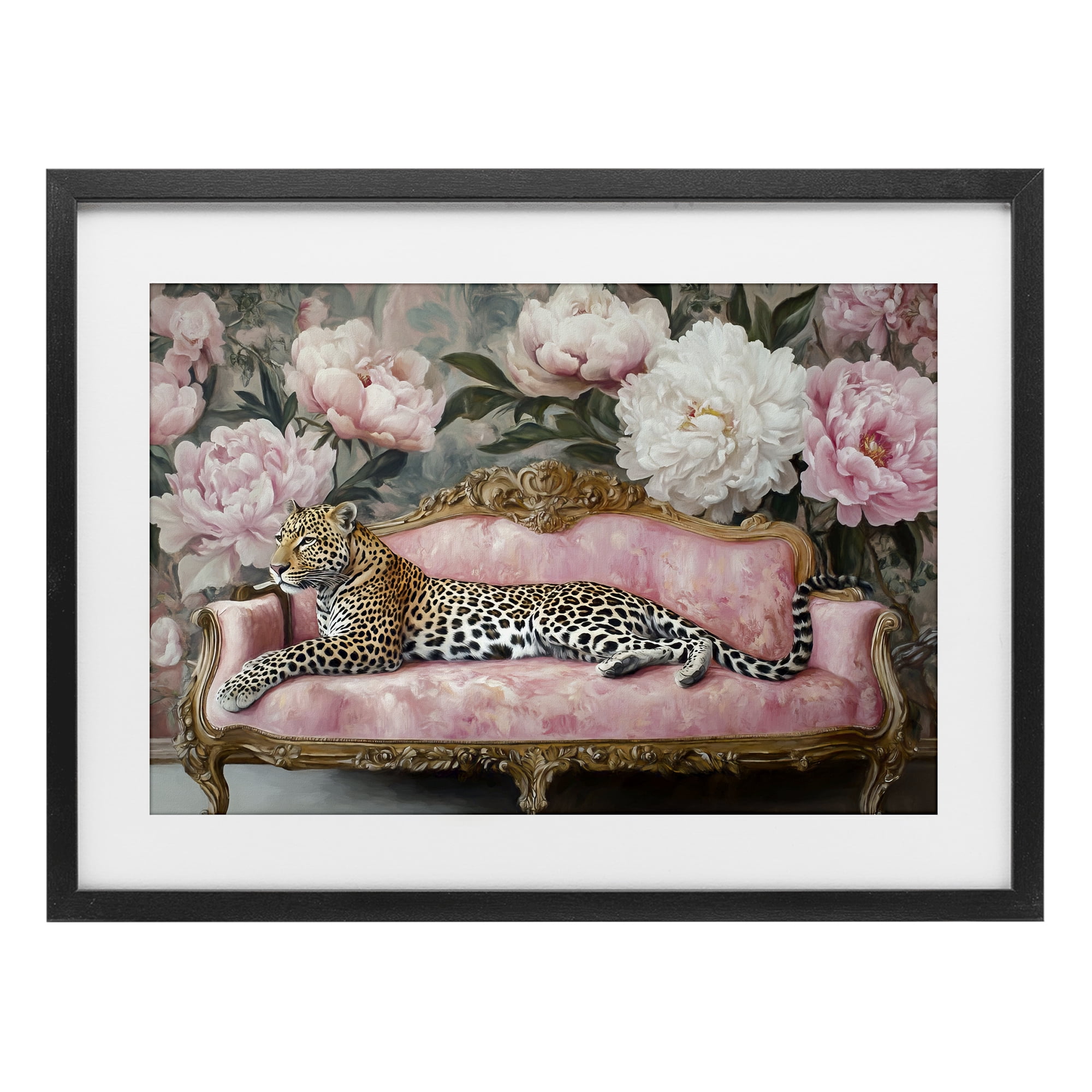 Stupell Industries Where The Leopard Dreams Black Framed Print Under Glass, design by Tina LeCour