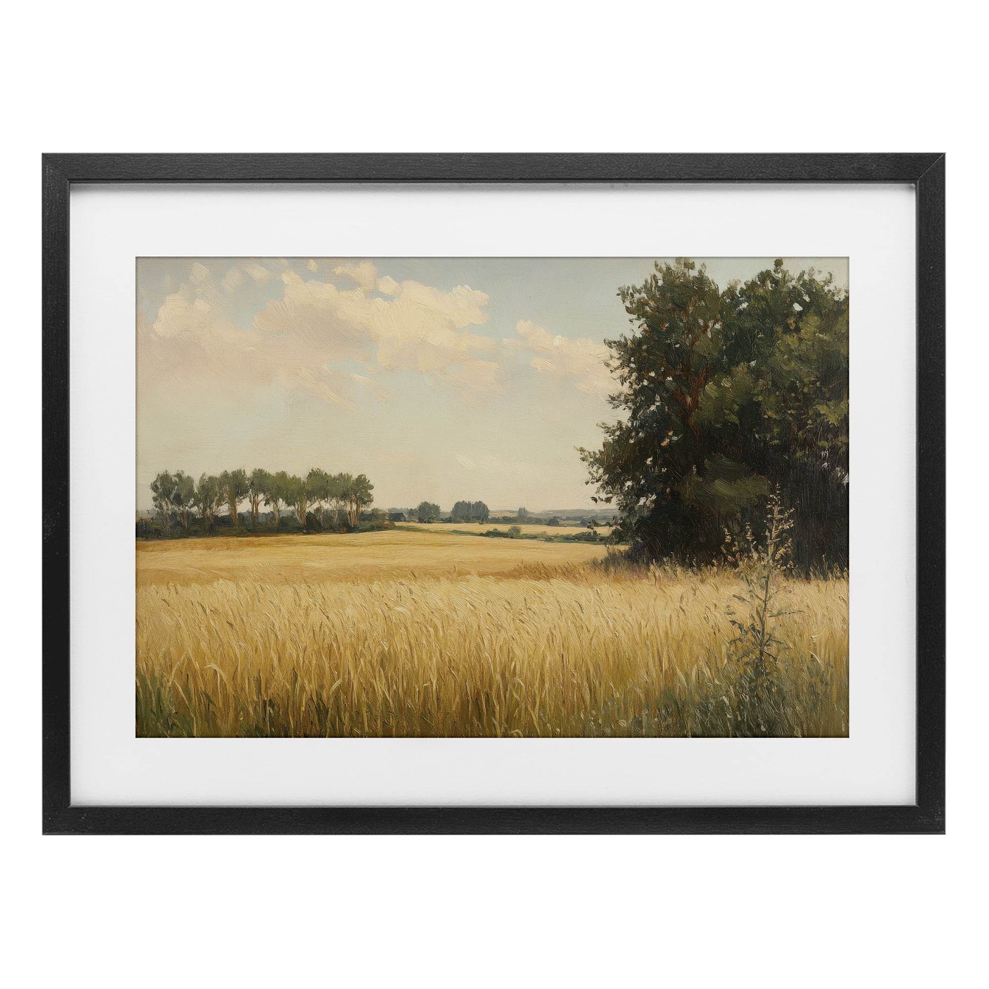 Stupell Industries Where The Wheat Grows Black Framed Print Under Glass, design by Petal Prints Design