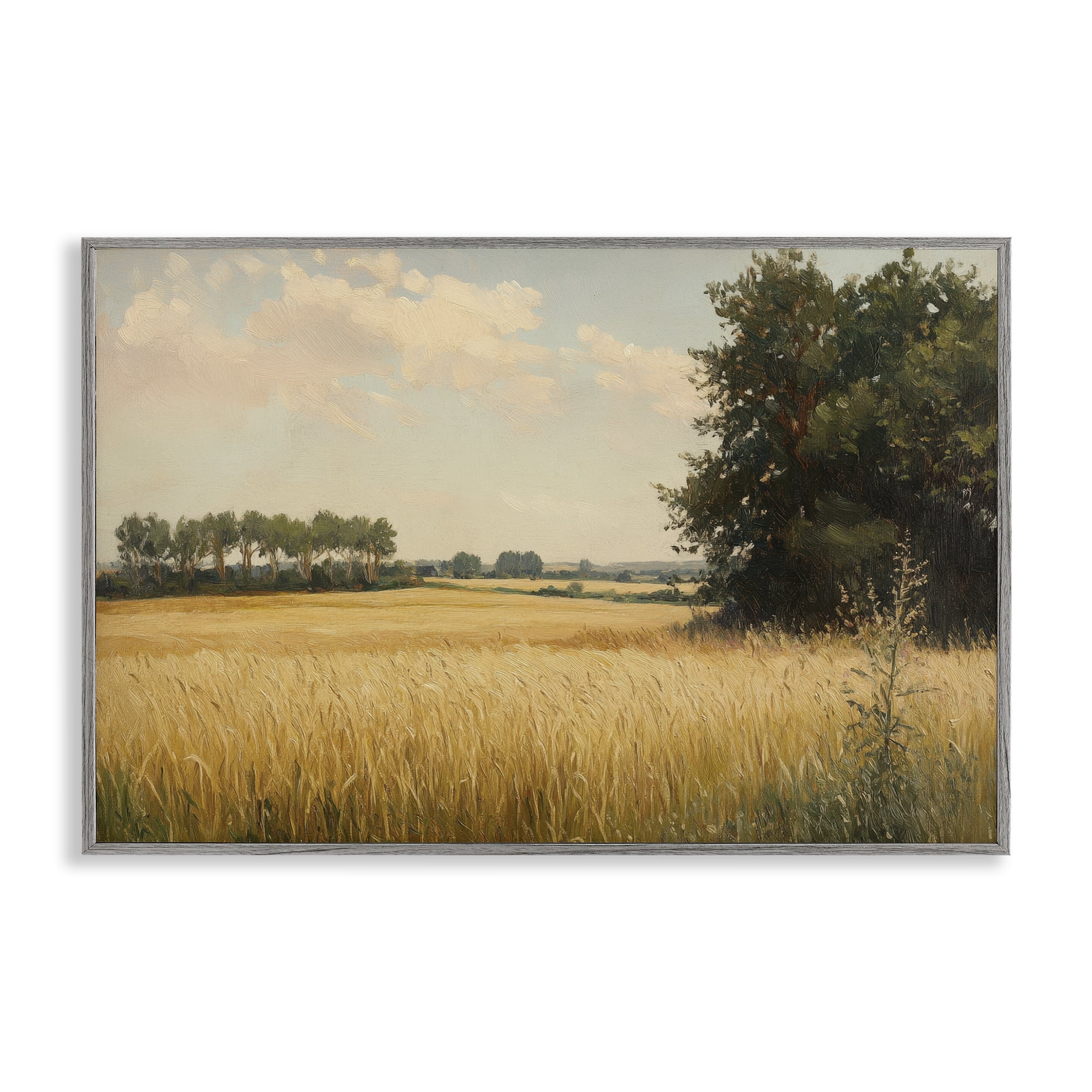 Stupell Industries Where The Wheat Grows Gray Framed Giclee Art, design by Petal Prints Design