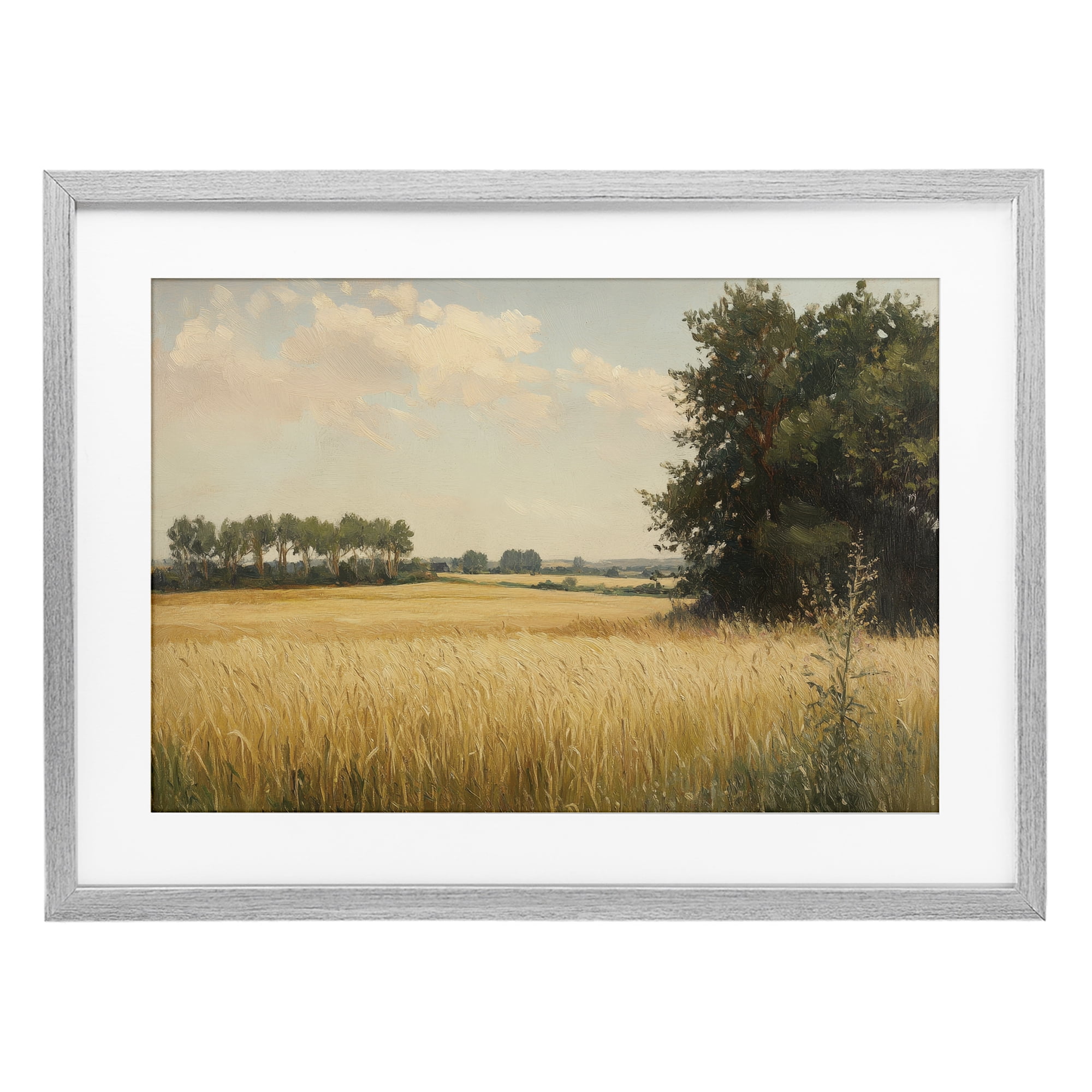 Stupell Industries Where The Wheat Grows Gray Framed Print Under Glass, design by Petal Prints Design