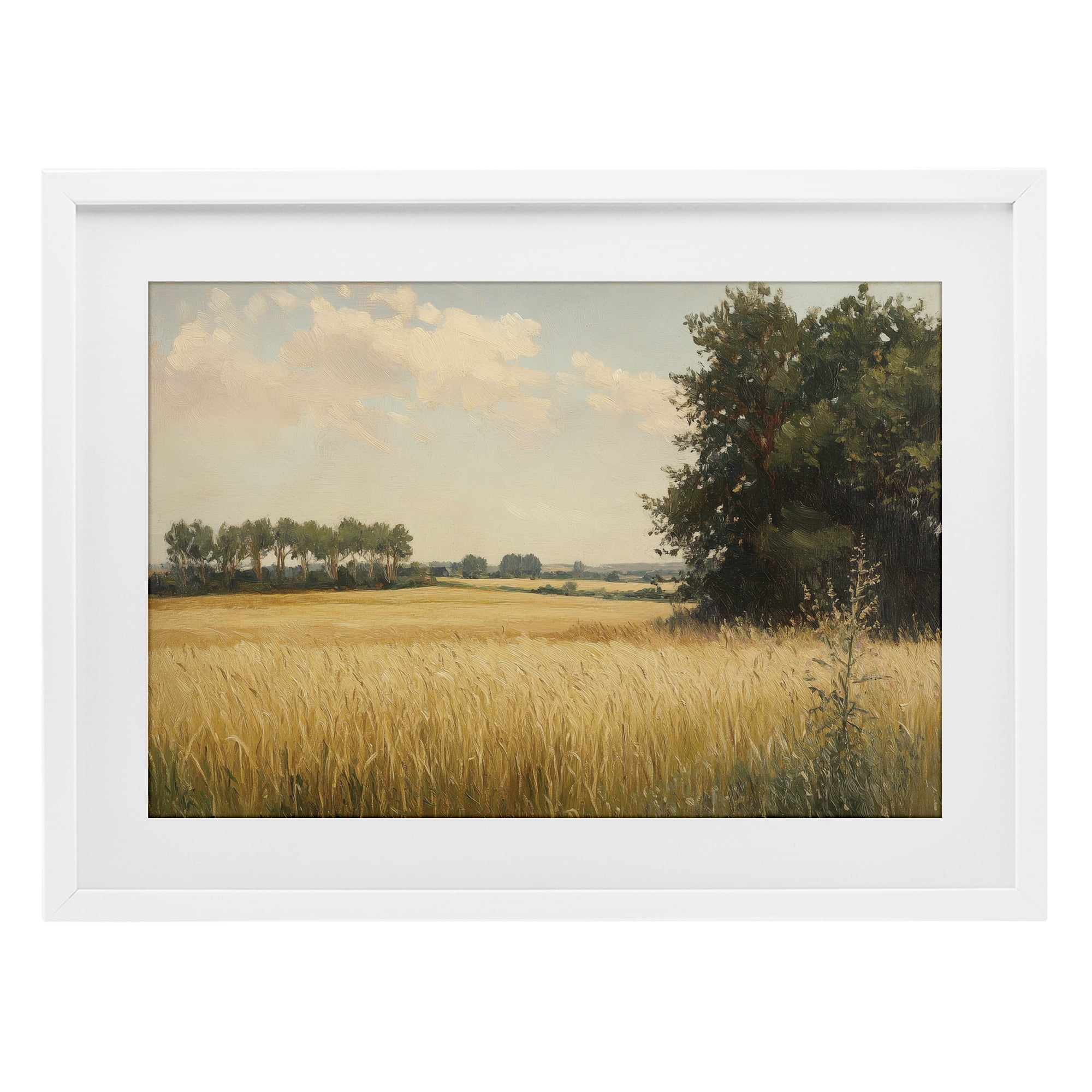 Stupell Industries Where The Wheat Grows White Framed Print Under Glass, design by Petal Prints Design