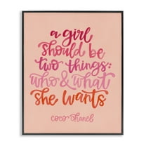 Stupell Industries Where & What She Wants Typography Painting Black Framed Art Print Wall Art, 11 x 14