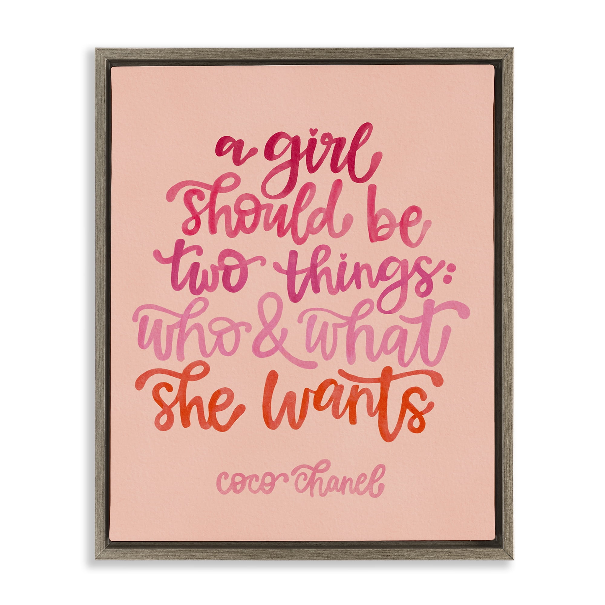 Stupell Industries Where & What She Wants Typography Painting Brown Floater Framed Art Print Wall Art, 25 x 31