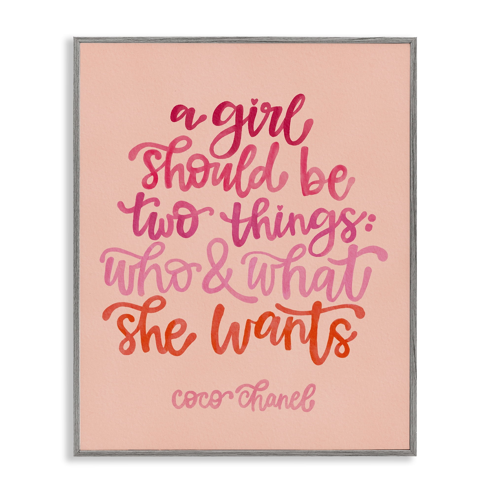 Stupell Industries Where & What She Wants Typography Painting Gray Framed Art Print Wall Art, 11 x 14