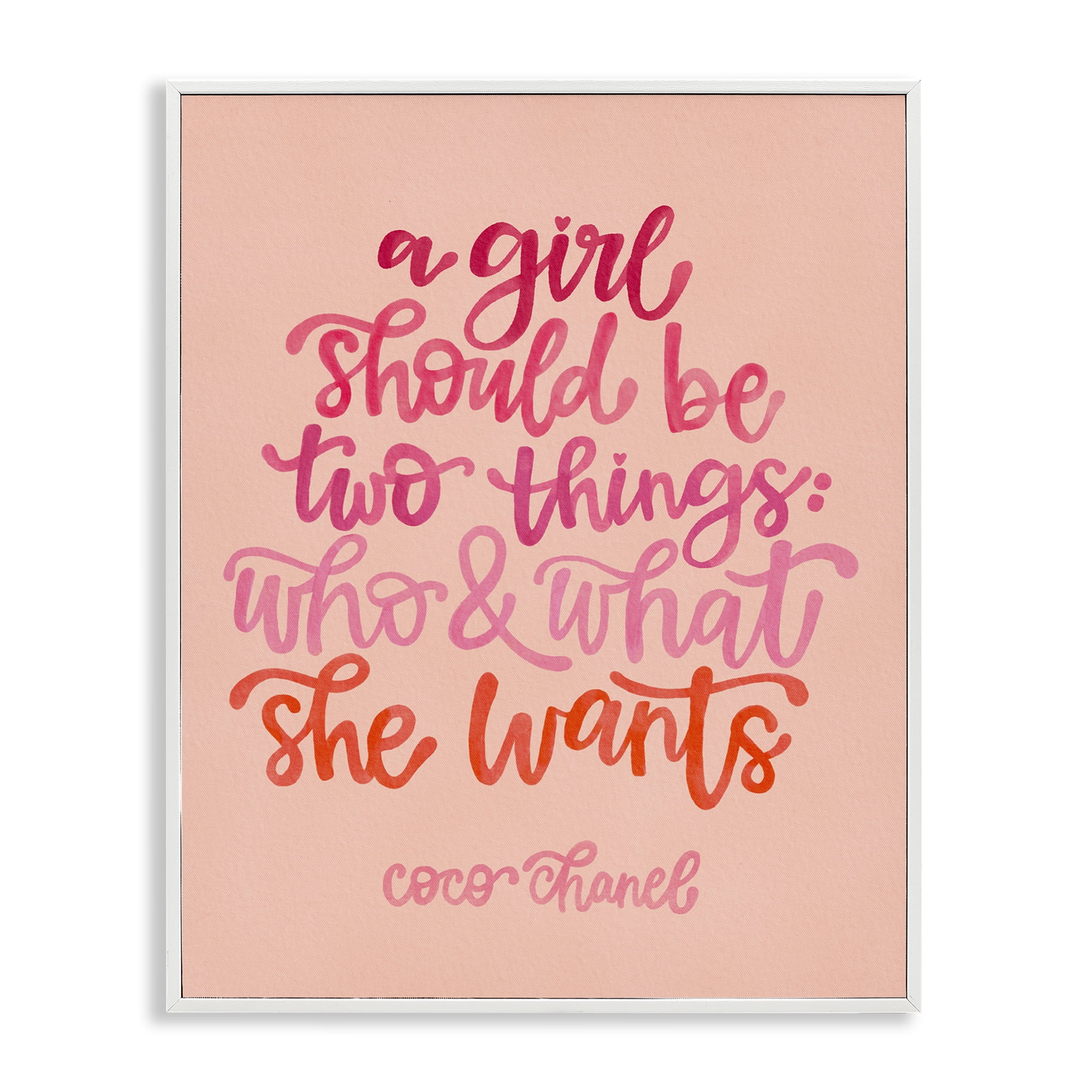 Stupell Industries Where & What She Wants Typography Painting White Framed Art Print Wall Art, 11 x 14