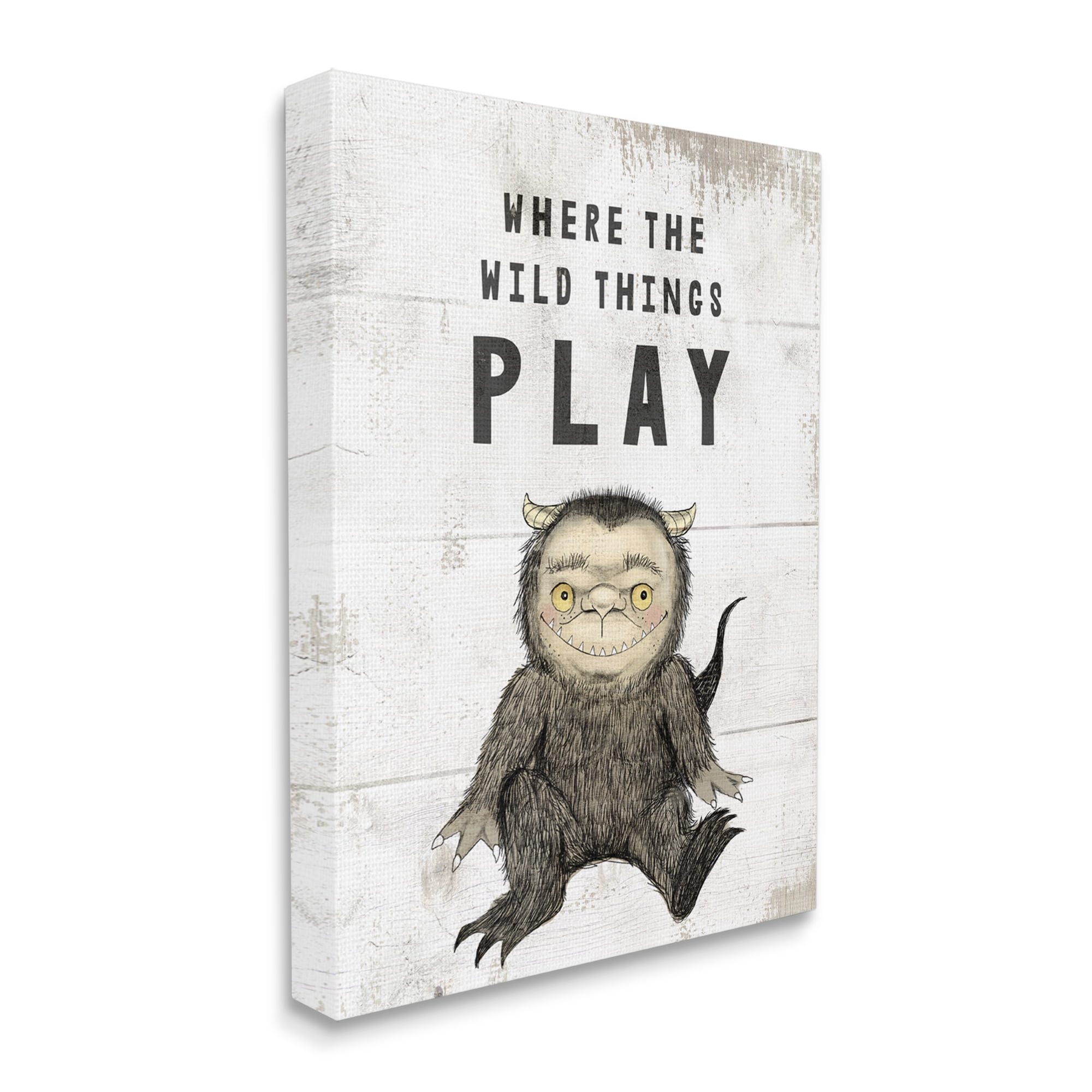 Stupell Industries Where Wild Things Play Rustic Mythical Forest Monster Literature & Film Painting Gallery Wrapped Canvas Print Wall Art, 30 x 40
