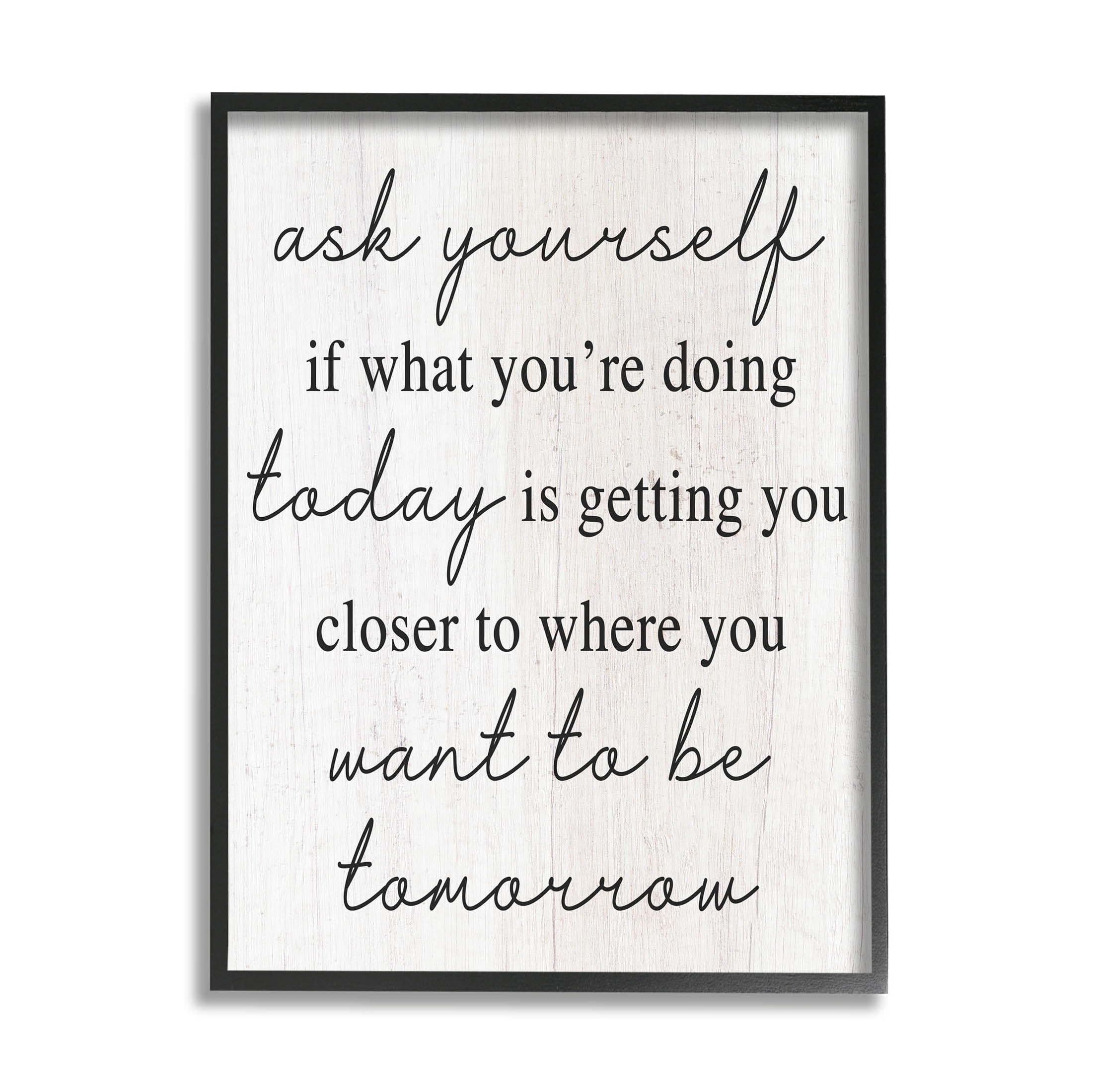 Stupell Industries Where You Want To Be Phrase Graphic Art Black Framed Art Print Wall Art, Design by Lil' Rue