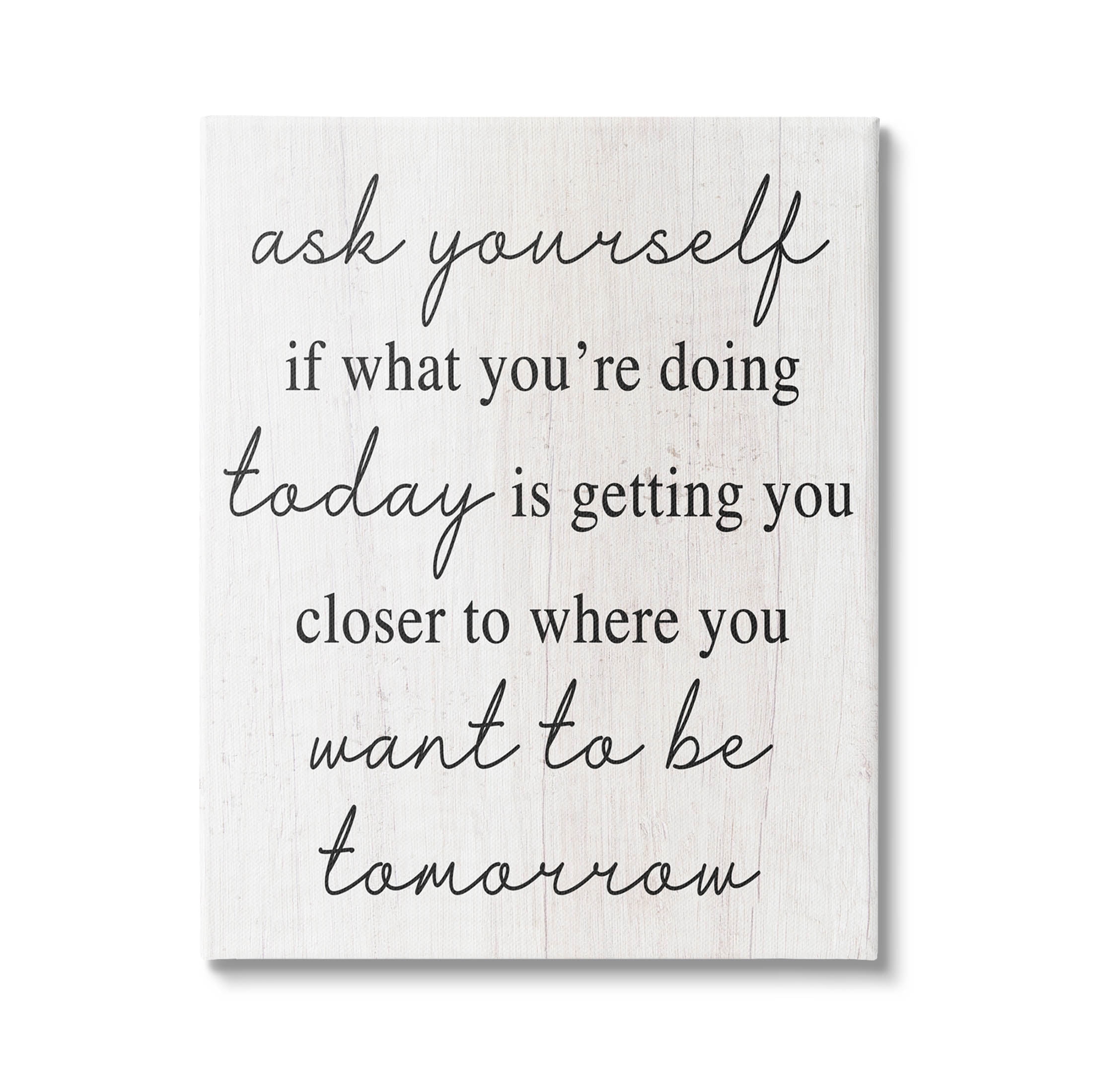 Stupell Industries Where You Want To Be Phrase Graphic Art Gallery Wrapped Canvas Print Wall Art, Design by Lil' Rue