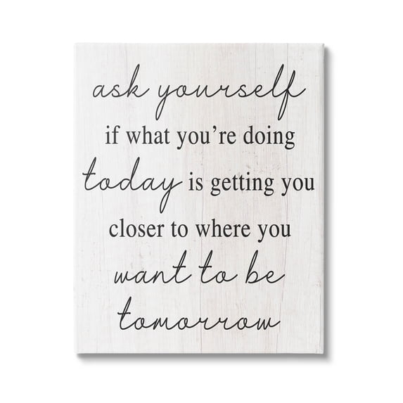 Stupell Industries Where You Want To Be Phrase Graphic Art Gallery Wrapped Canvas Print Wall Art, Design by Lil' Rue
