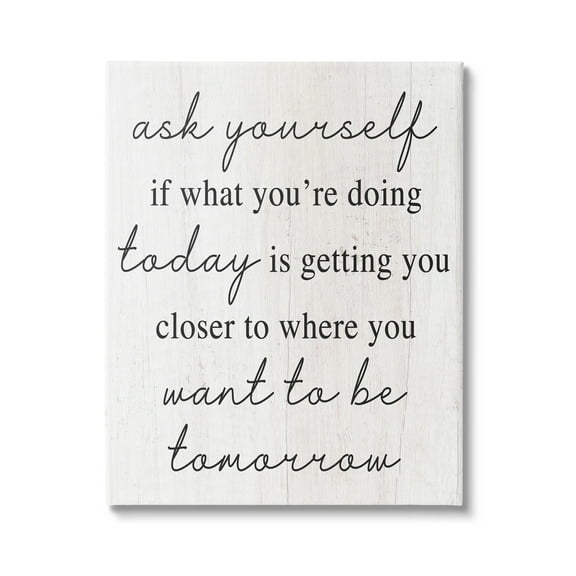 Stupell Industries Where You Want To Be Phrase Graphic Art Gallery Wrapped Canvas Print Wall Art, Design by Lil' Rue