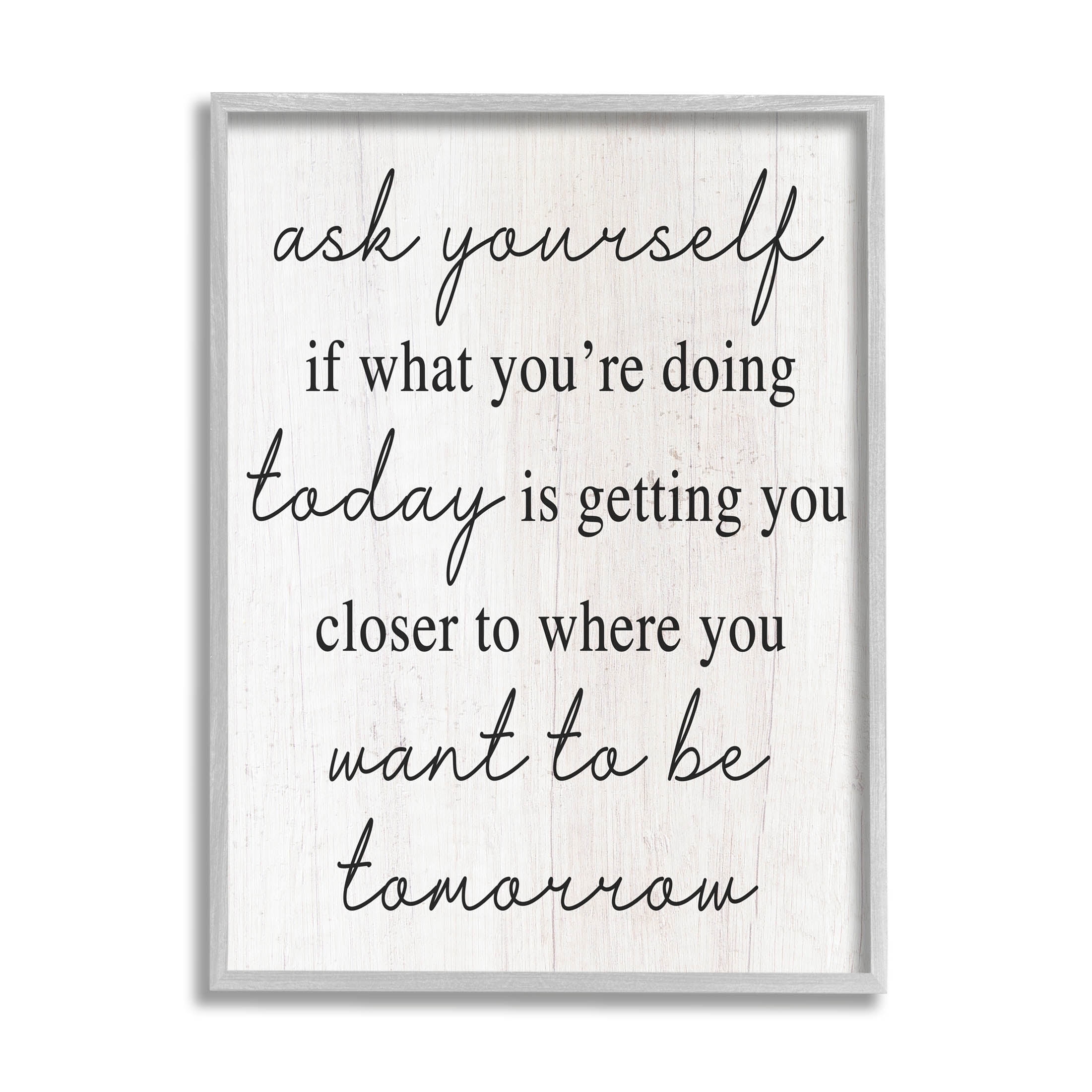 Stupell Industries Where You Want To Be Phrase Graphic Art Gray Framed Art Print Wall Art, Design by Lil' Rue