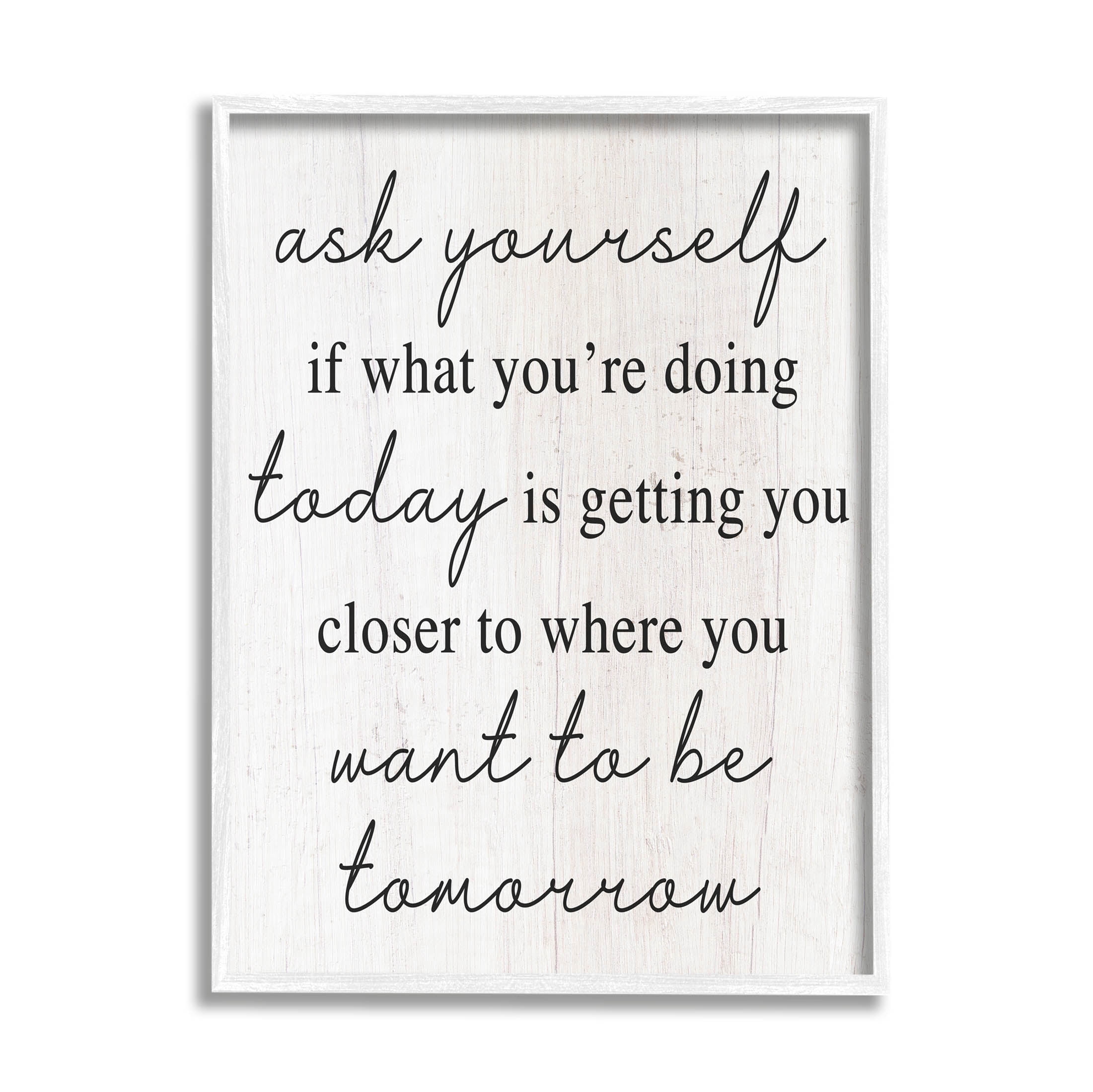 Stupell Industries Where You Want To Be Phrase Graphic Art White Framed Art Print Wall Art, Design by Lil' Rue