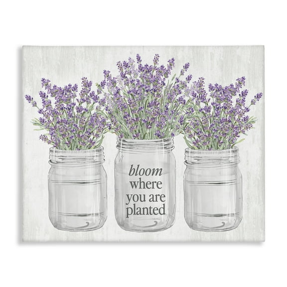 Stupell Industries Where You're Planted Botanical & Floral Painting Gallery Wrapped Canvas Art Print Wall Art, 20 x 16