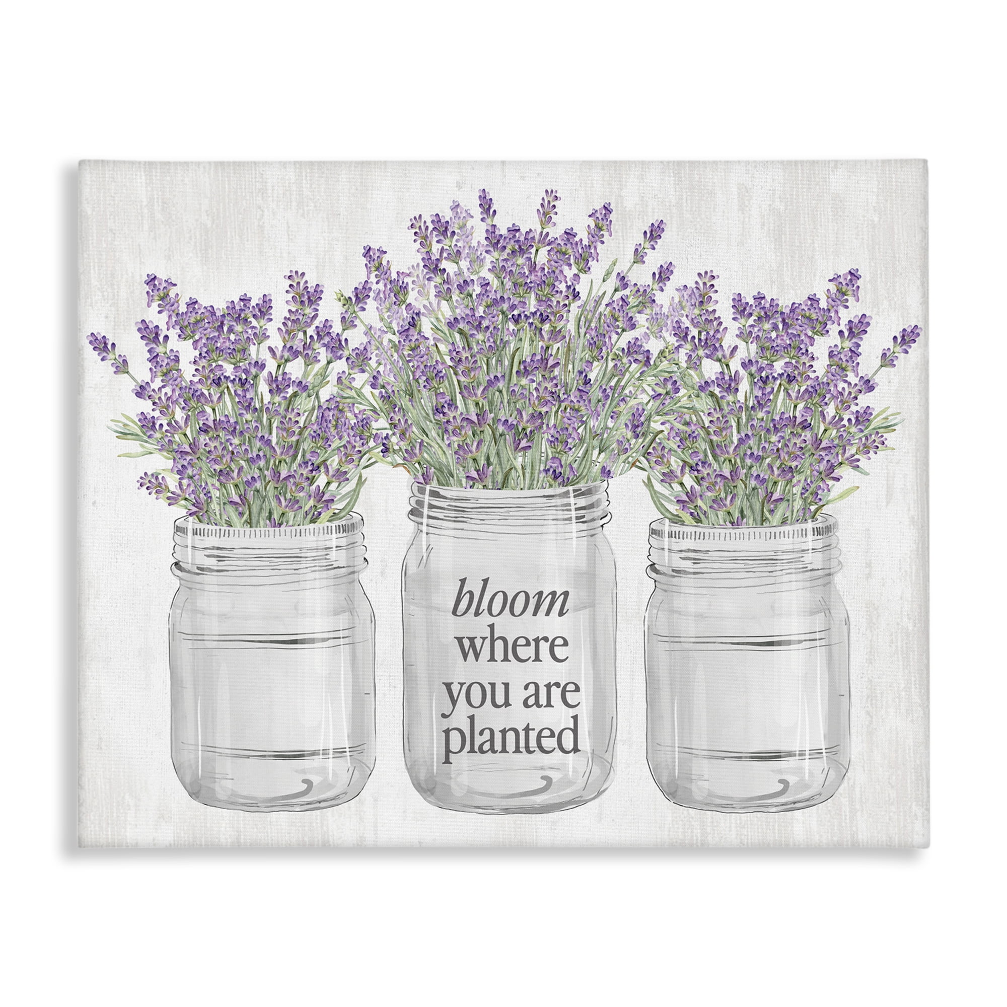 Stupell Industries Where You're Planted Botanical & Floral Painting Gallery Wrapped Canvas Art Print Wall Art, 48 x 36