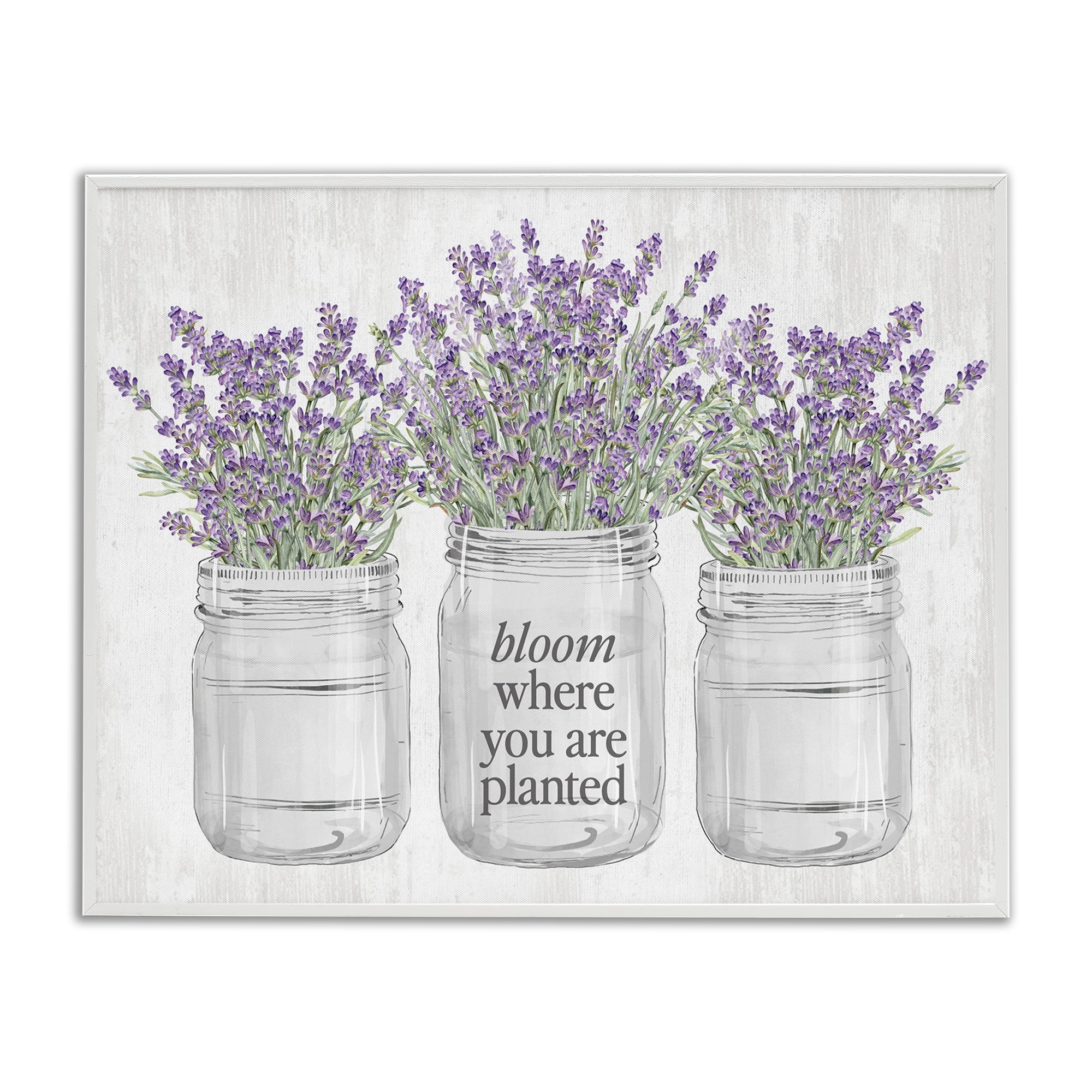 Stupell Industries Where You're Planted Botanical & Floral Painting White Framed Art Print Wall Art, 14 x 11