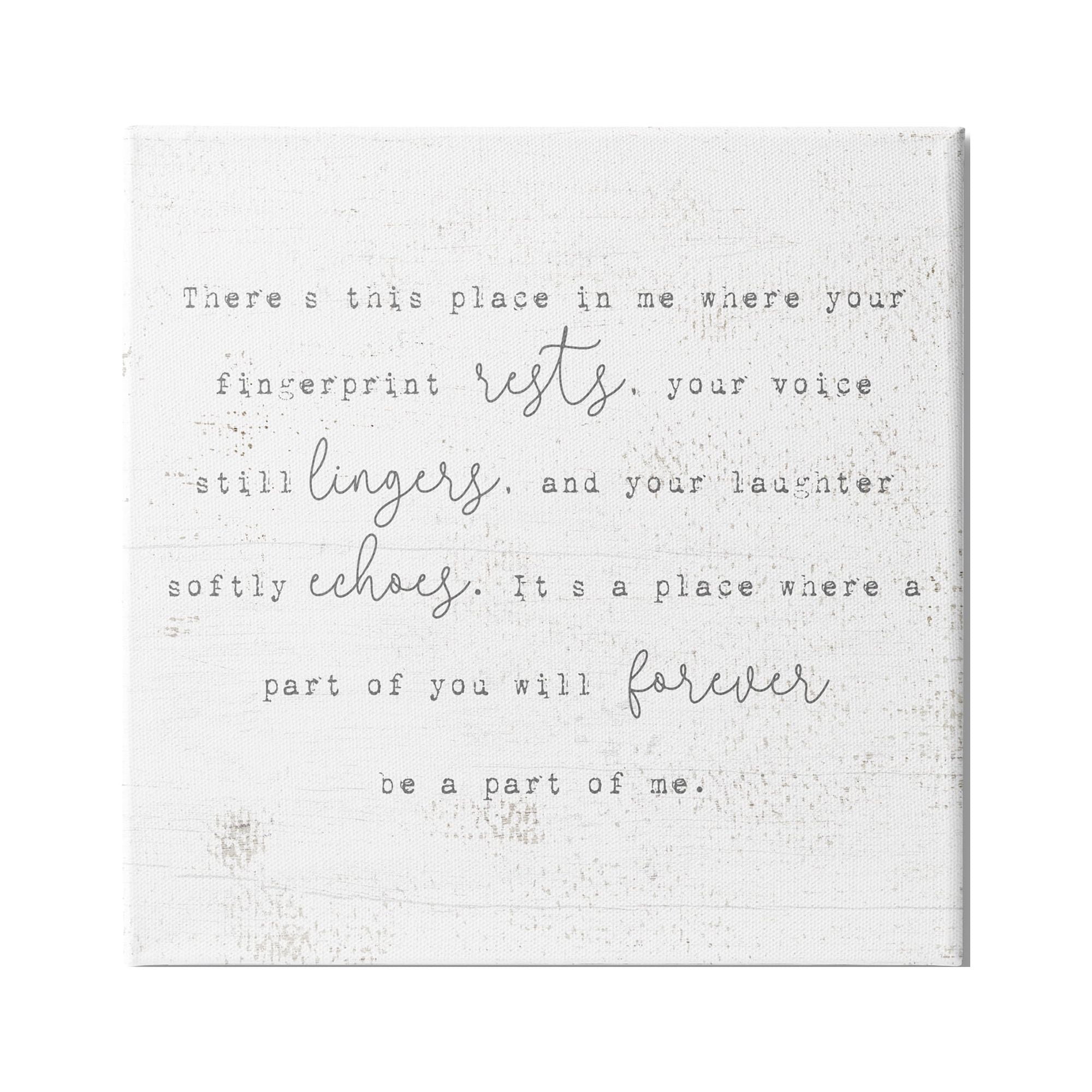 Stupell Industries Where Your Fingerprint Rests Motivational Romantic Phrase, 24 x 24,Design by Daphne Polselli