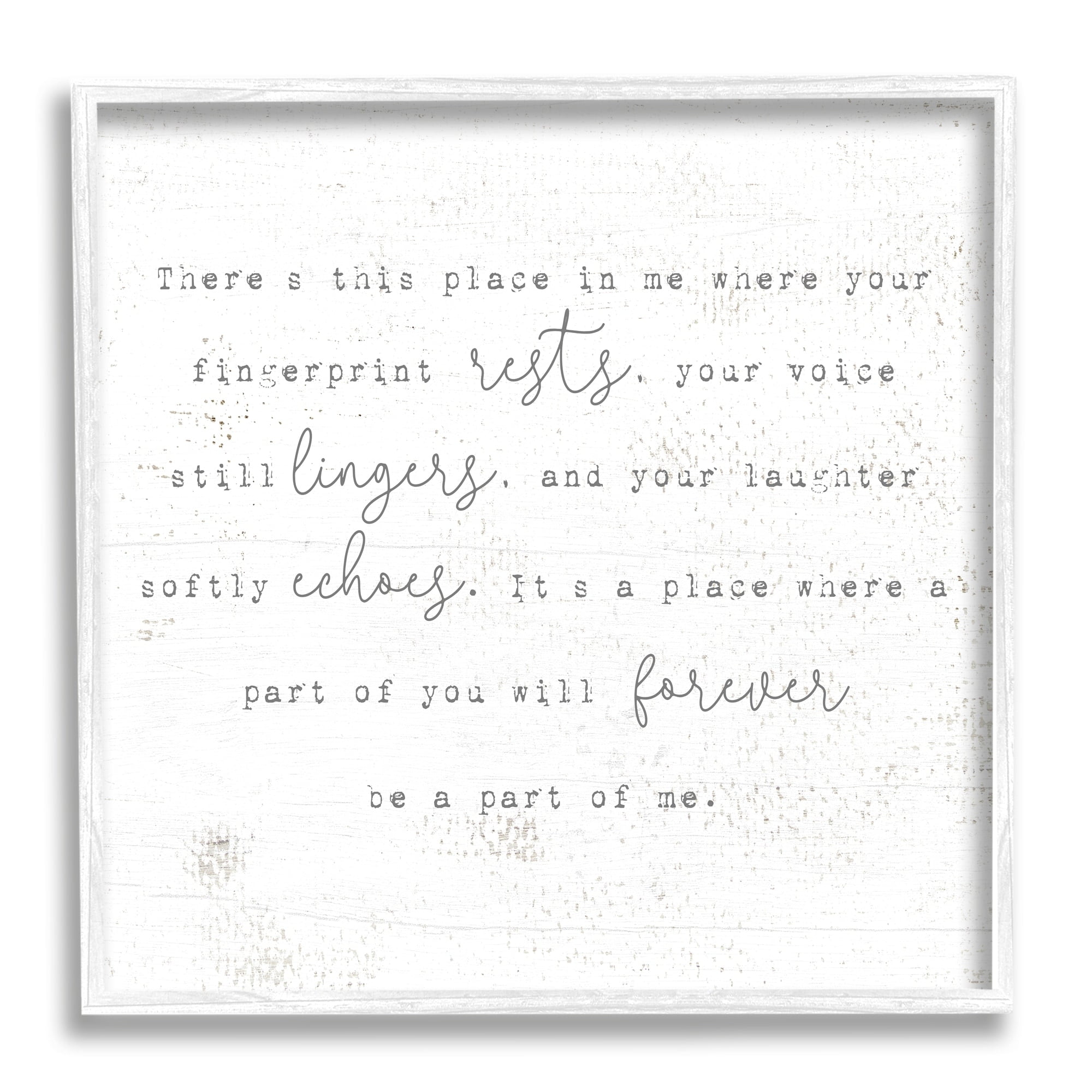 Stupell Industries Where Your Fingerprint Rests Motivational Romantic Phrase, 24 x 24,Design by Daphne Polselli
