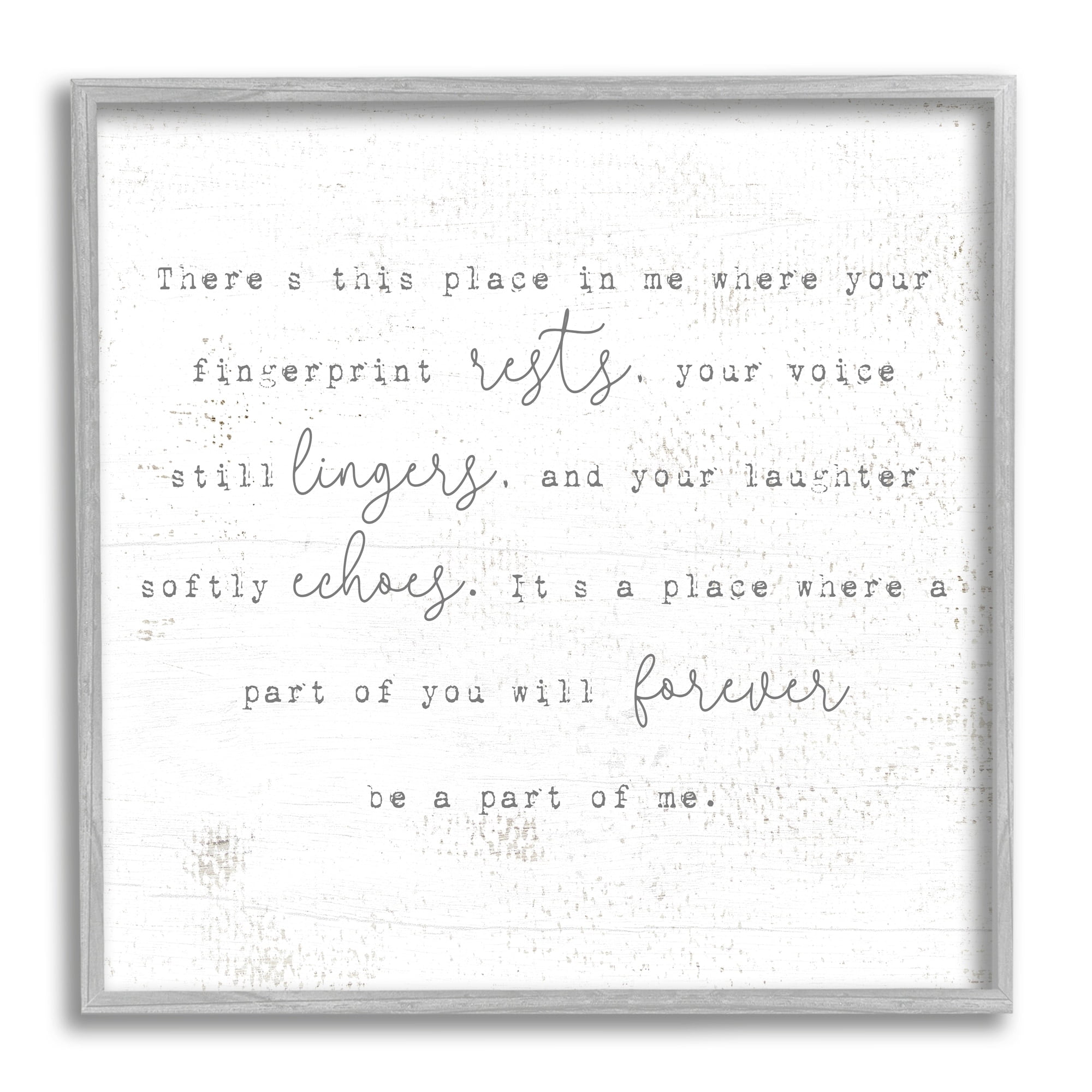 Stupell Industries Where Your Fingerprint Rests Motivational Romantic Phrase, 24 x 24,Design by Daphne Polselli