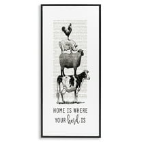Stupell Industries Where Your Herd Family Animals Animals & Insects Painting Black Framed Art Print Wall Art, 10 x 24