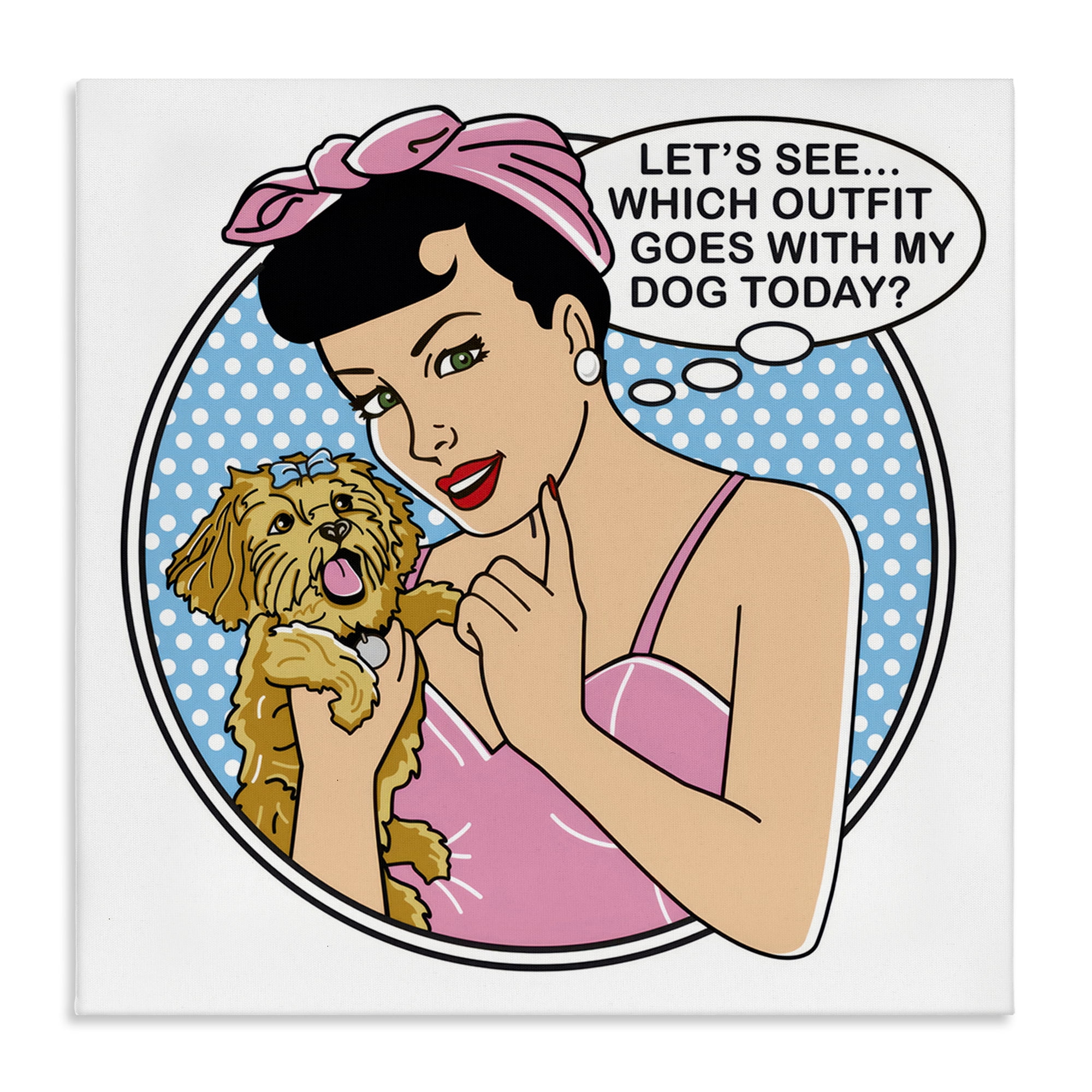 Stupell Industries Which Outfit with Dog Animals Painting Wrapped Canvas Art Print Wall Art, 24 x 24