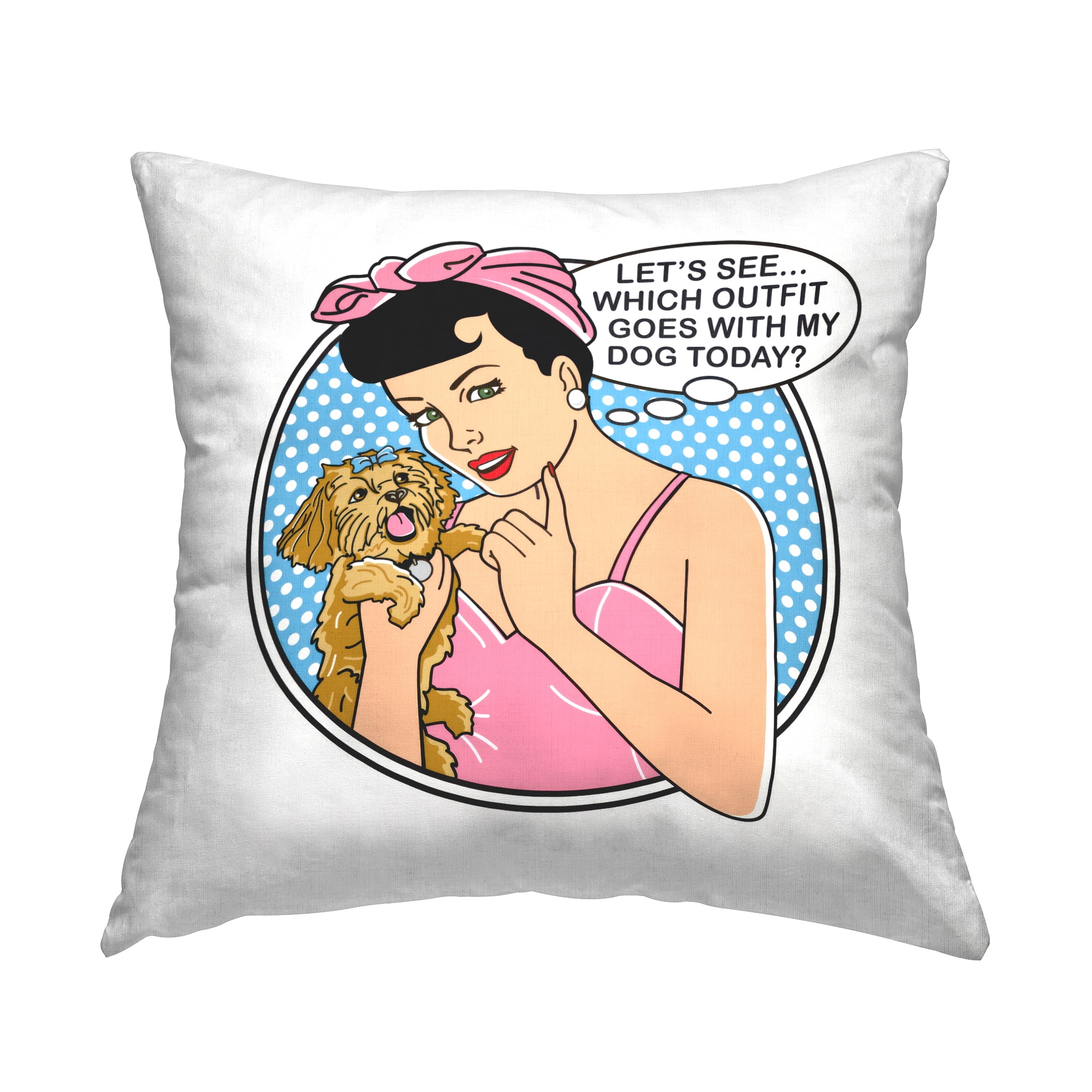 Stupell Industries Which Outfit with Dog Decorative Printed Throw Pillow Design by Dog Is Good.
