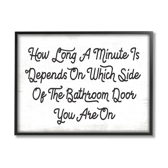 Stupell Industries Which Side Funny Bathroom Word Design Framed Wall Art by Daphne Polselli