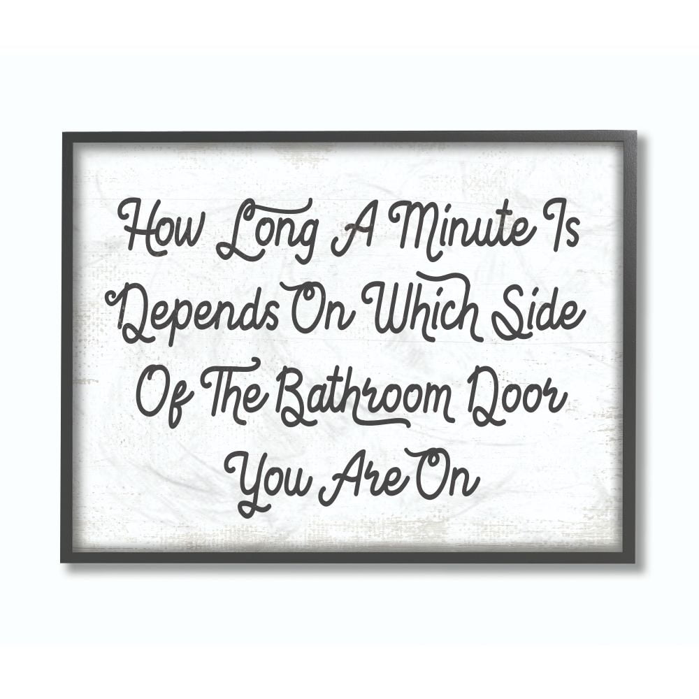 Stupell Industries Which Side Funny Bathroom Word Design Framed Wall Art by Daphne Polselli