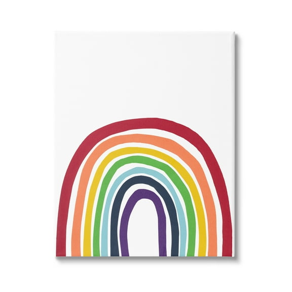 Stupell Industries Whimsical Asymmetrical Rainbow Stripes Modern Kids Design Graphic Art Gallery Wrapped Canvas Print Wall Art, Design by Bronwyn Baker