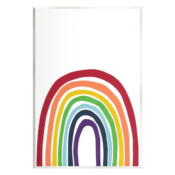 Stupell Industries Whimsical Asymmetrical Rainbow Stripes Modern Kids Design Graphic Art Unframed Art Print Wall Art, Design by Bronwyn Baker