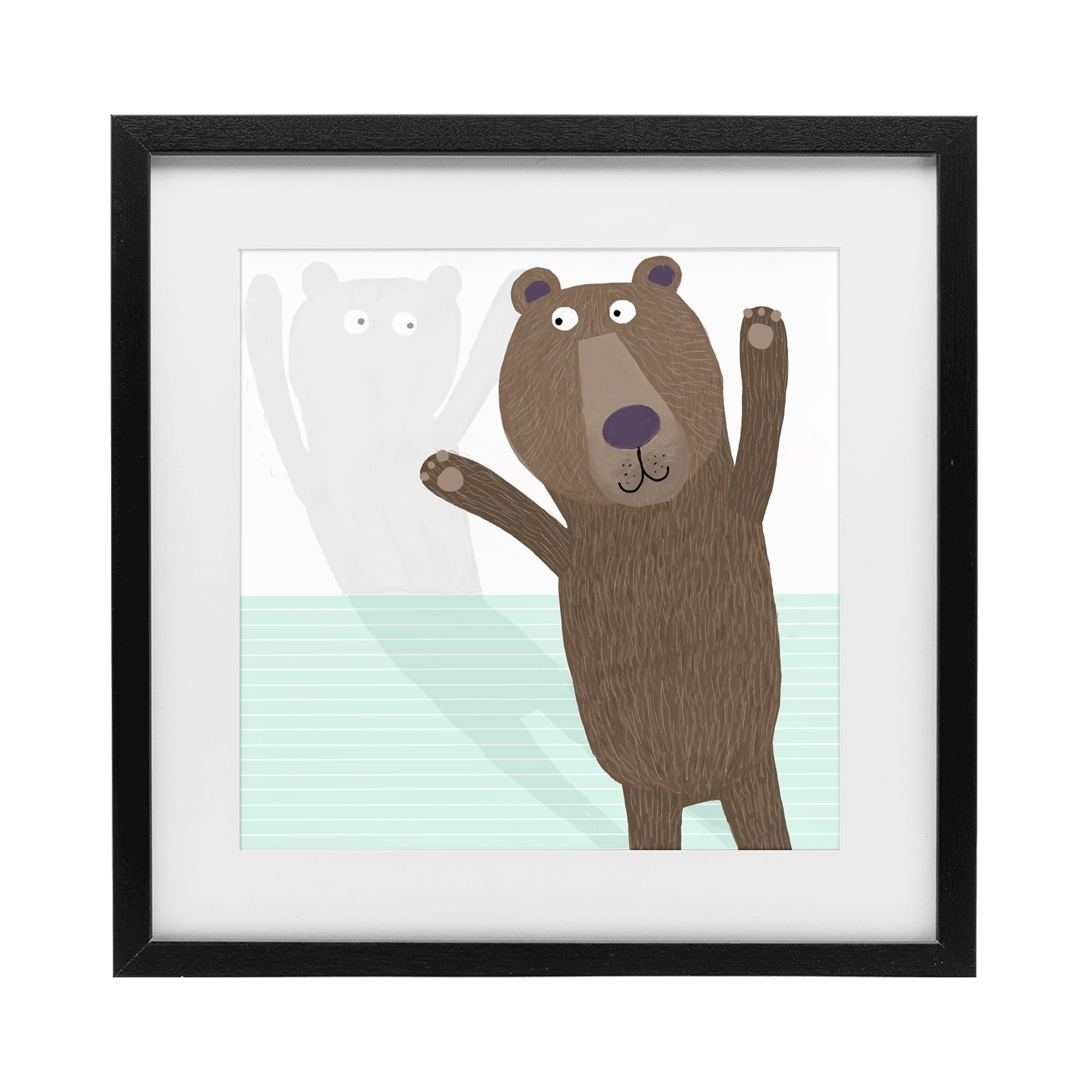 Stupell Industries Whimsical Bear Shadow Black Framed Print Under Glass, design by Carla Daly