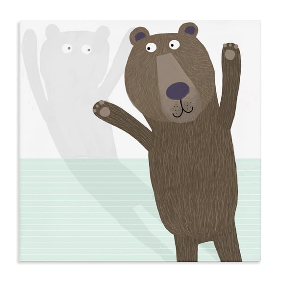 Stupell Industries Contemporary Whimsical Bear Shadow Canvas Art, 17 x 17, by Carla Daly