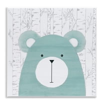 Stupell Industries Whimsical Bear on Birch Animals Painting Unframed Art Print Wall Art, 12 x 12