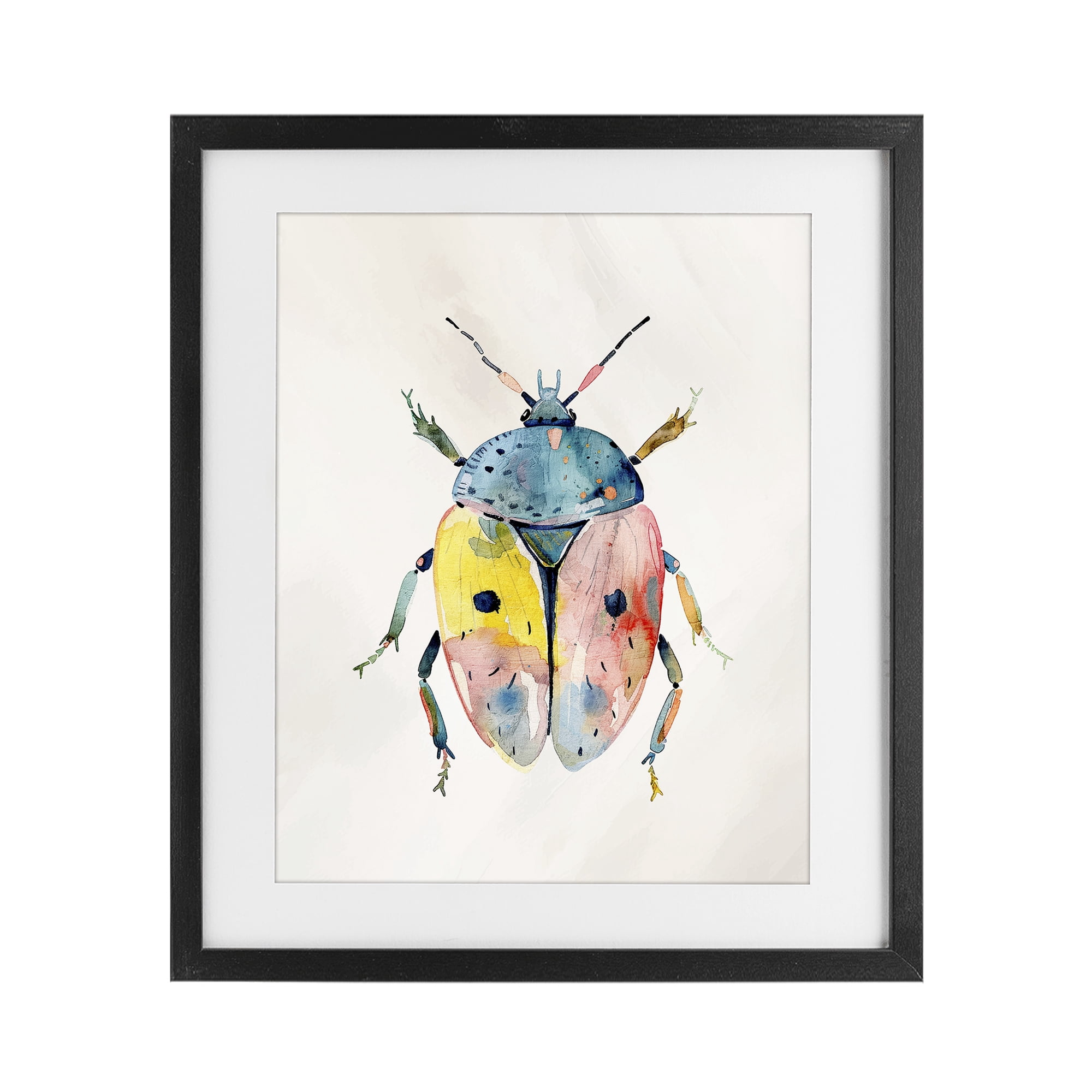 Stupell Industries Whimsical Boho Beetle Black Framed Print Under Glass, design by Kim Allen