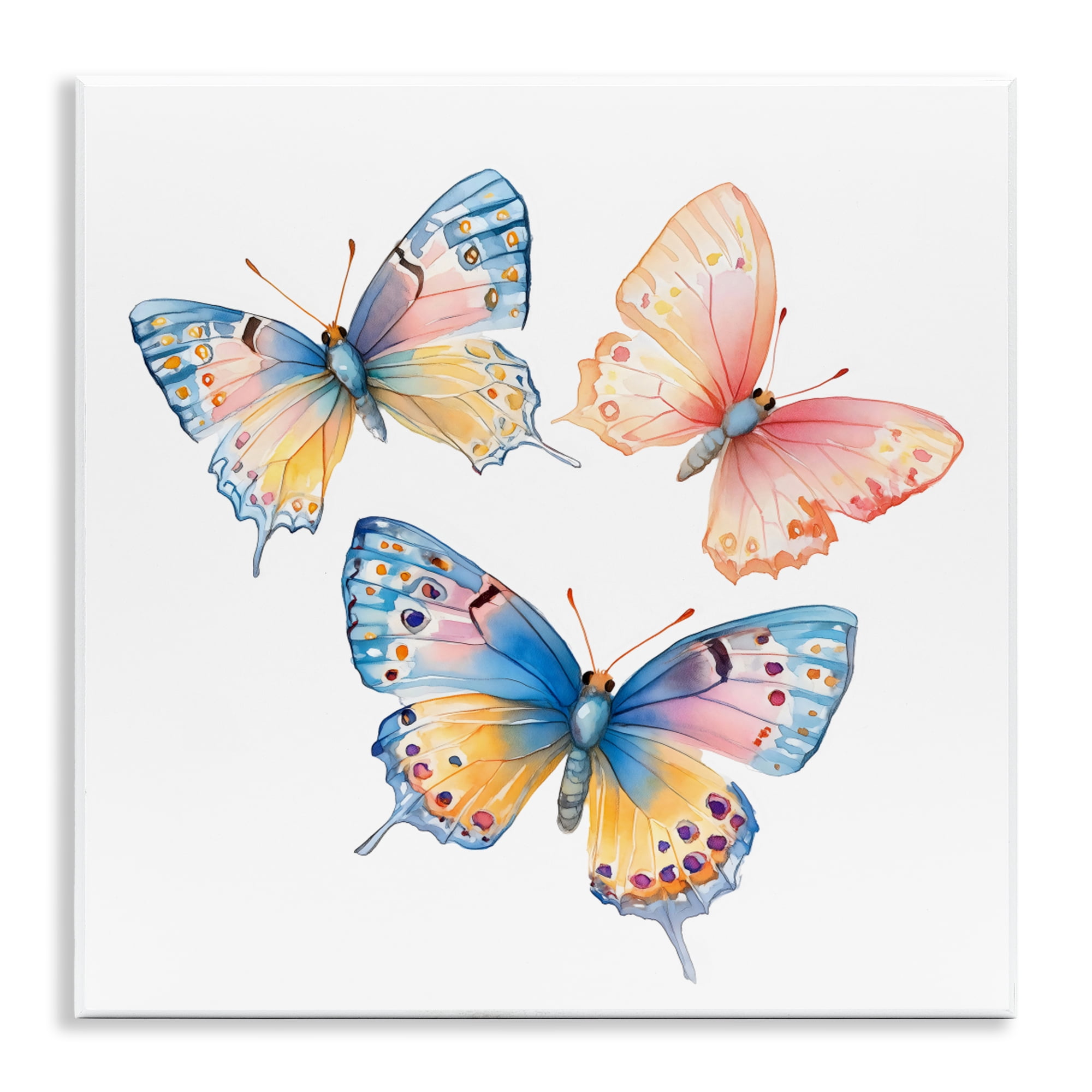 Stupell Industries Whimsical Butterfly Trio Wall Plaque Art, design by Creative Studio