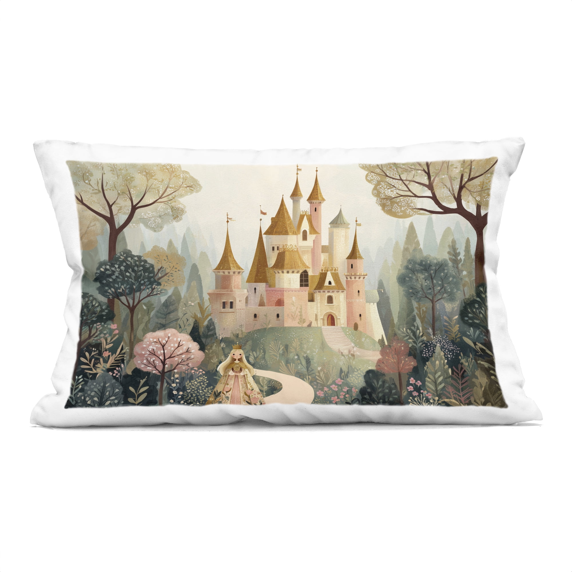 Stupell Industries Whimsical Castle Path Decorative Printed Throw Pillow, design by Christine Simpson Art, 14 x 7 x 20