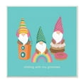 thumbnail image 1 of Stupell Industries Whimsical Chilling With Gnomies Phrase Patterned Teal Design Wood Wall Art, 12 x 12, Design by Lisa Perry Whitebutton, 1 of 5