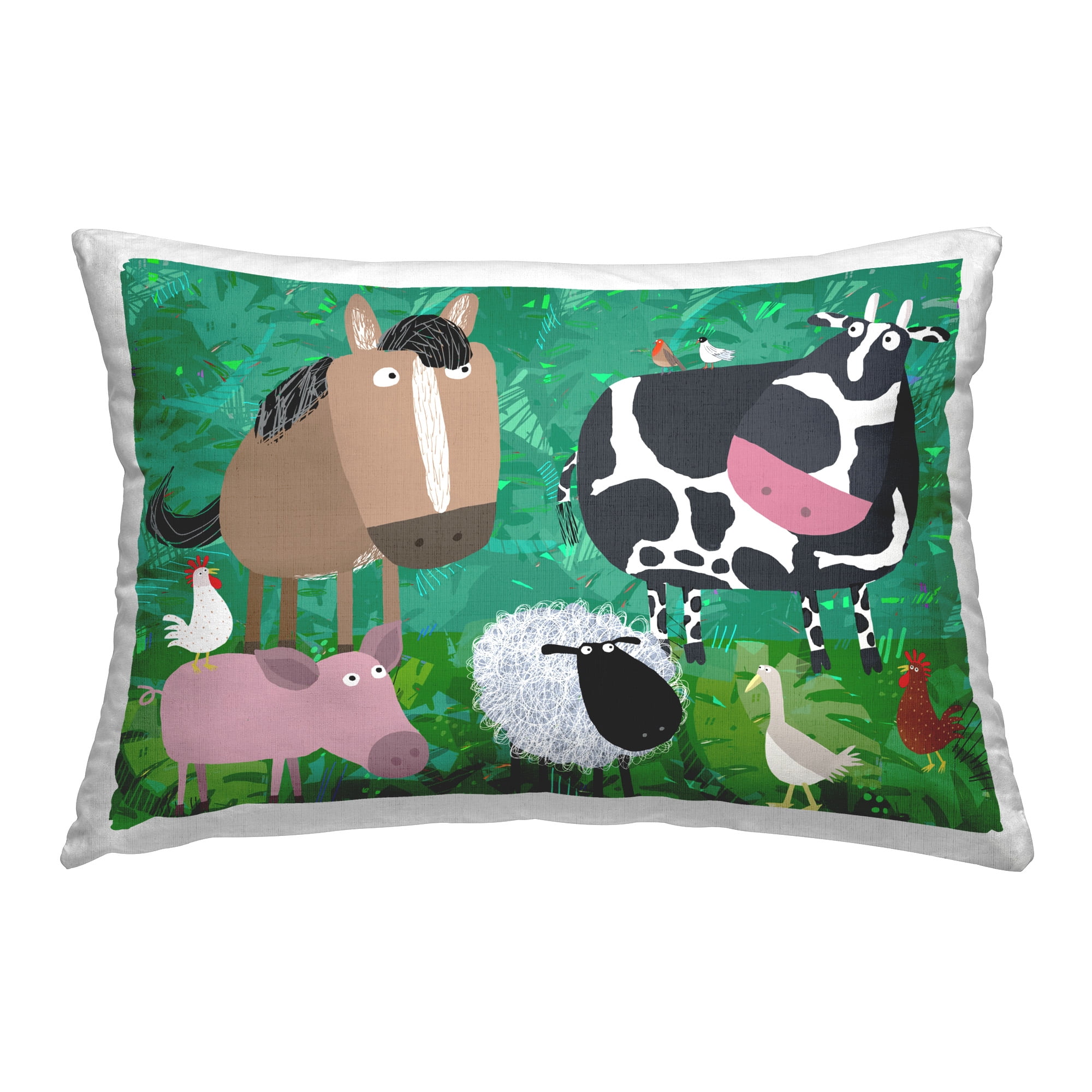 Stupell Industries Whimsical Farm Animals Decorative Printed Throw Pillow Design by Carla Daly