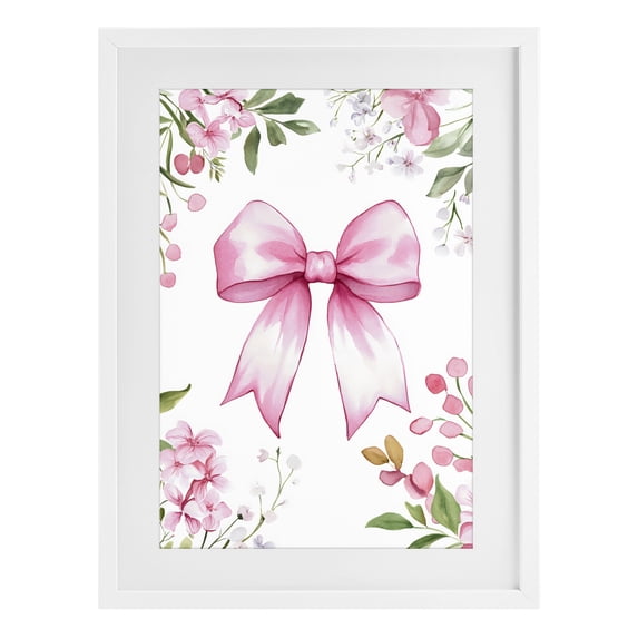 Stupell Industries French Country Whimsical Floral Bow Pink White Framed Print Under Glass, 14 x 20, by Creative Studio